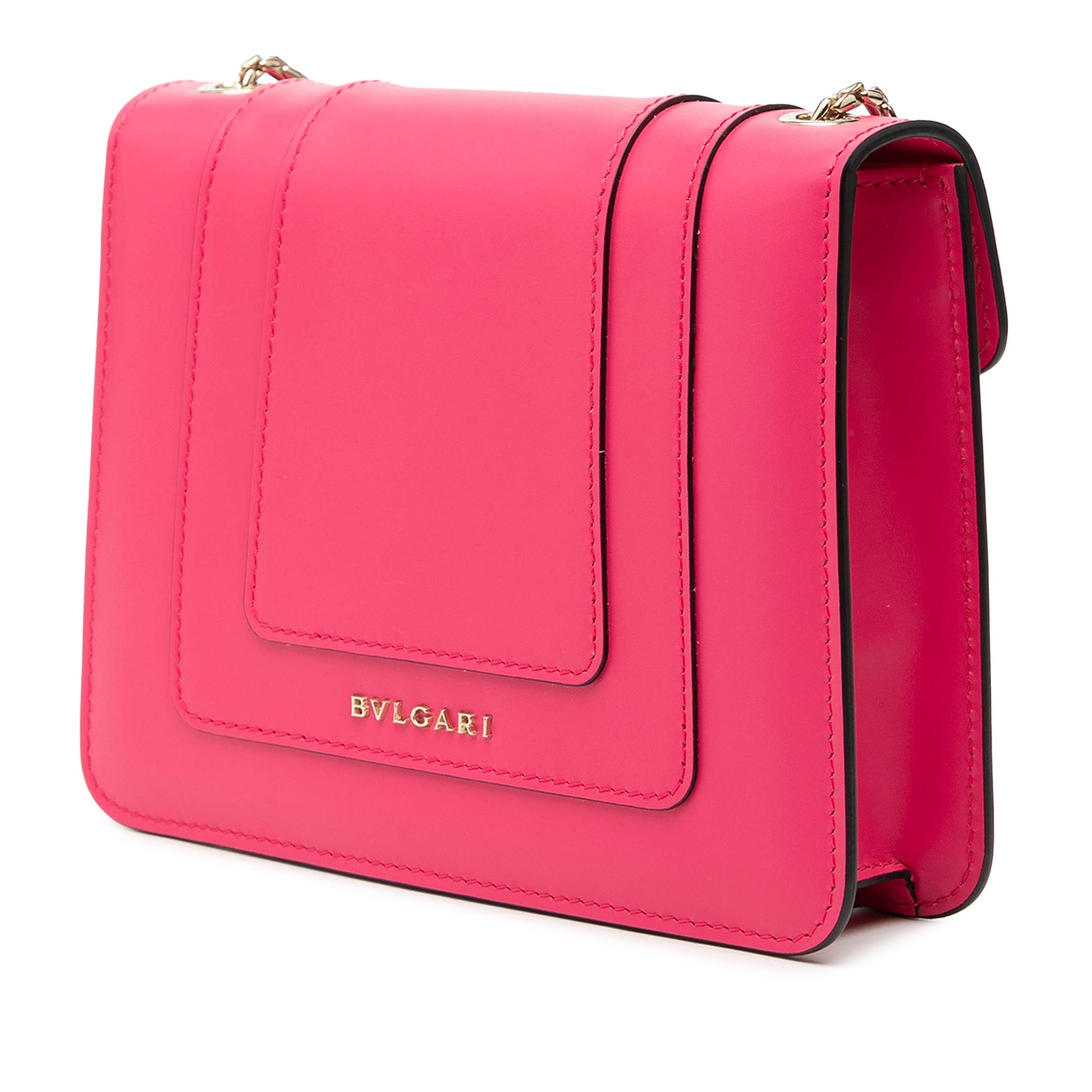 Bvlgari Small Leather Square Serpenti Forever Chain Crossbody