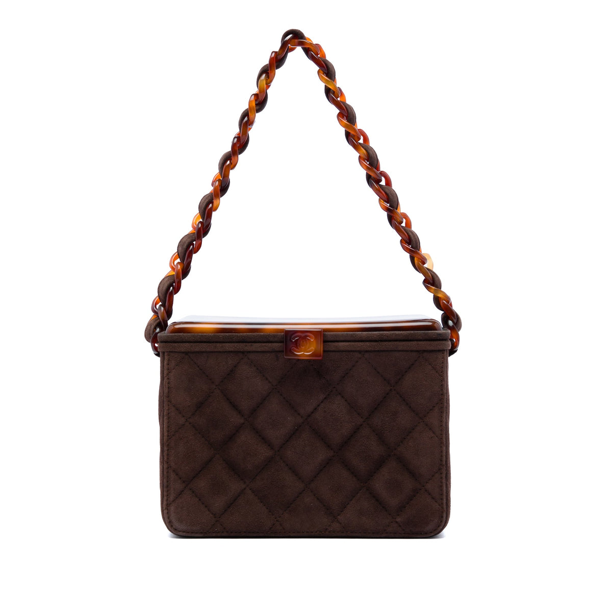 Chanel CC Quilted Suede Box Vanity Bag