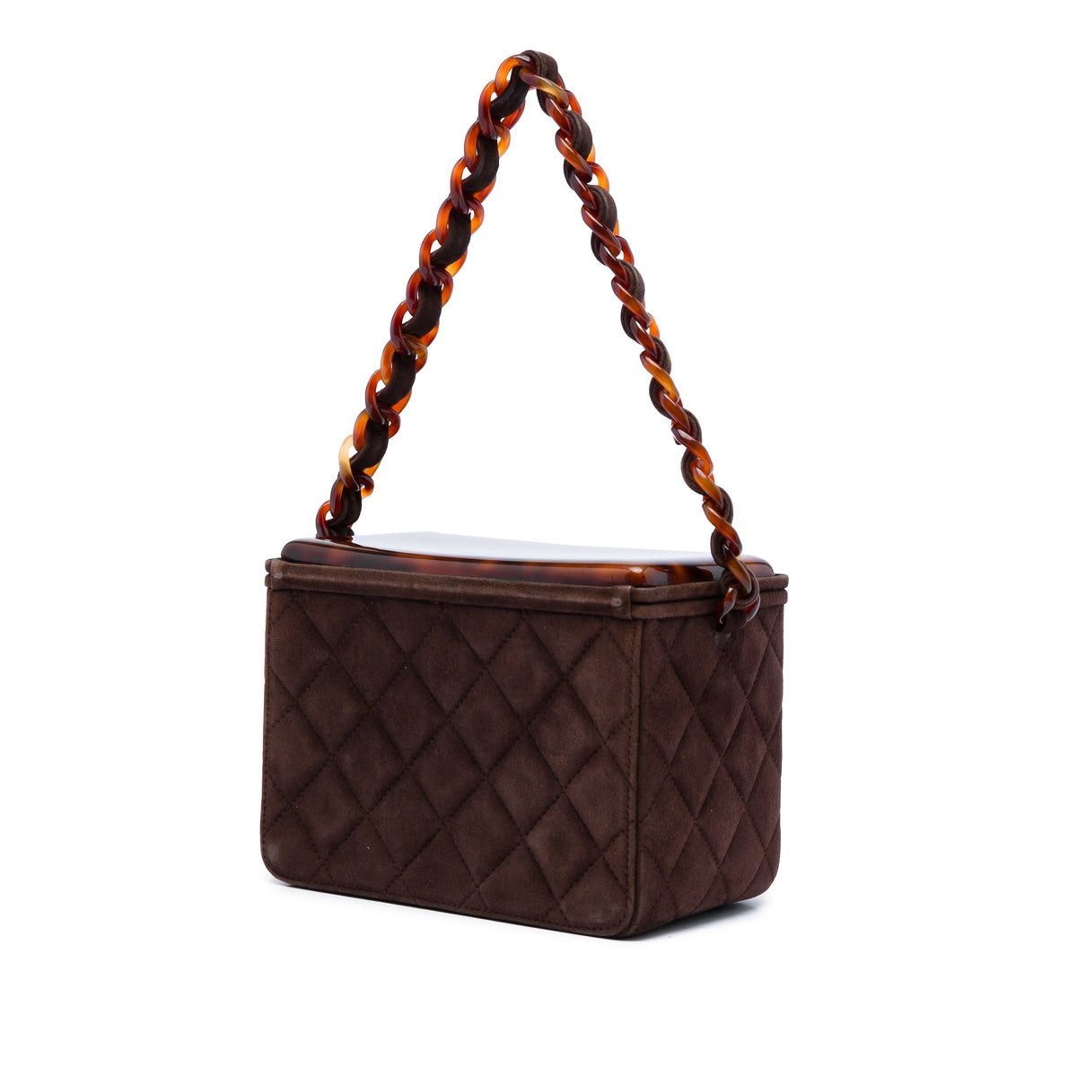 Chanel CC Quilted Suede Box Vanity Bag