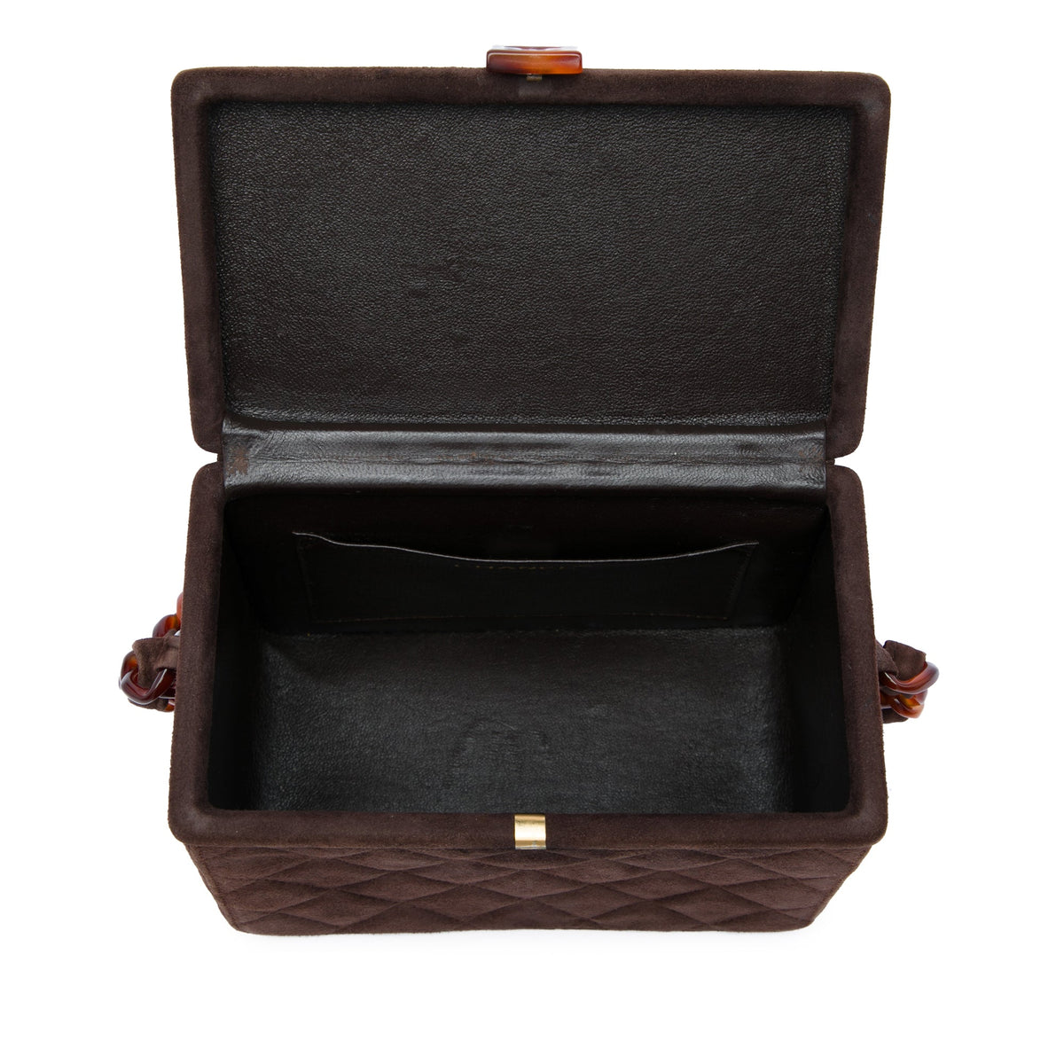 Chanel CC Quilted Suede Box Vanity Bag
