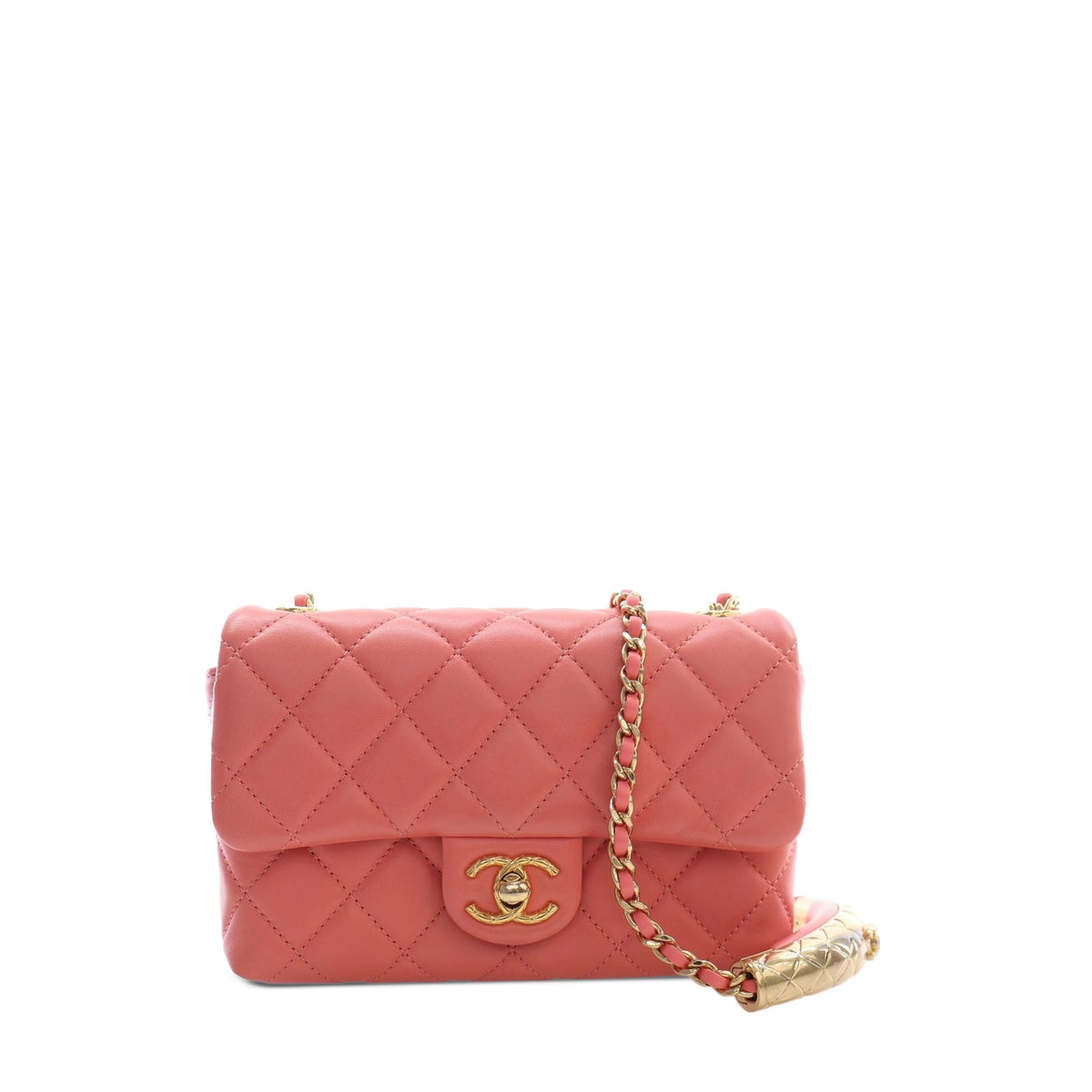 Chanel Mini CC Quilted Lambskin Chain Flap — Pink