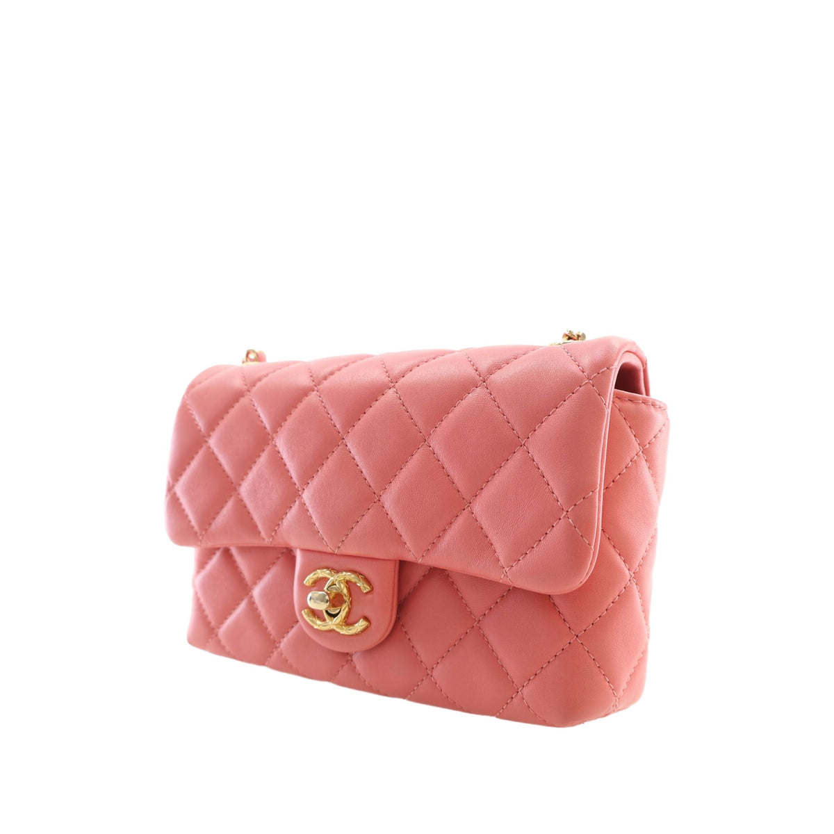 Chanel Mini CC Quilted Lambskin Chain Flap — Pink