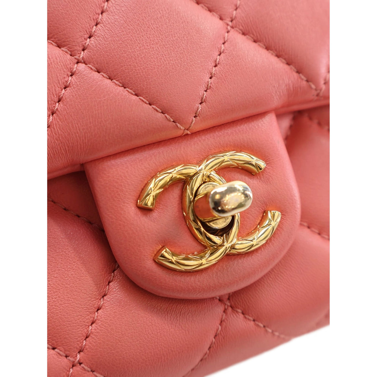 Chanel Mini CC Quilted Lambskin Chain Flap — Pink