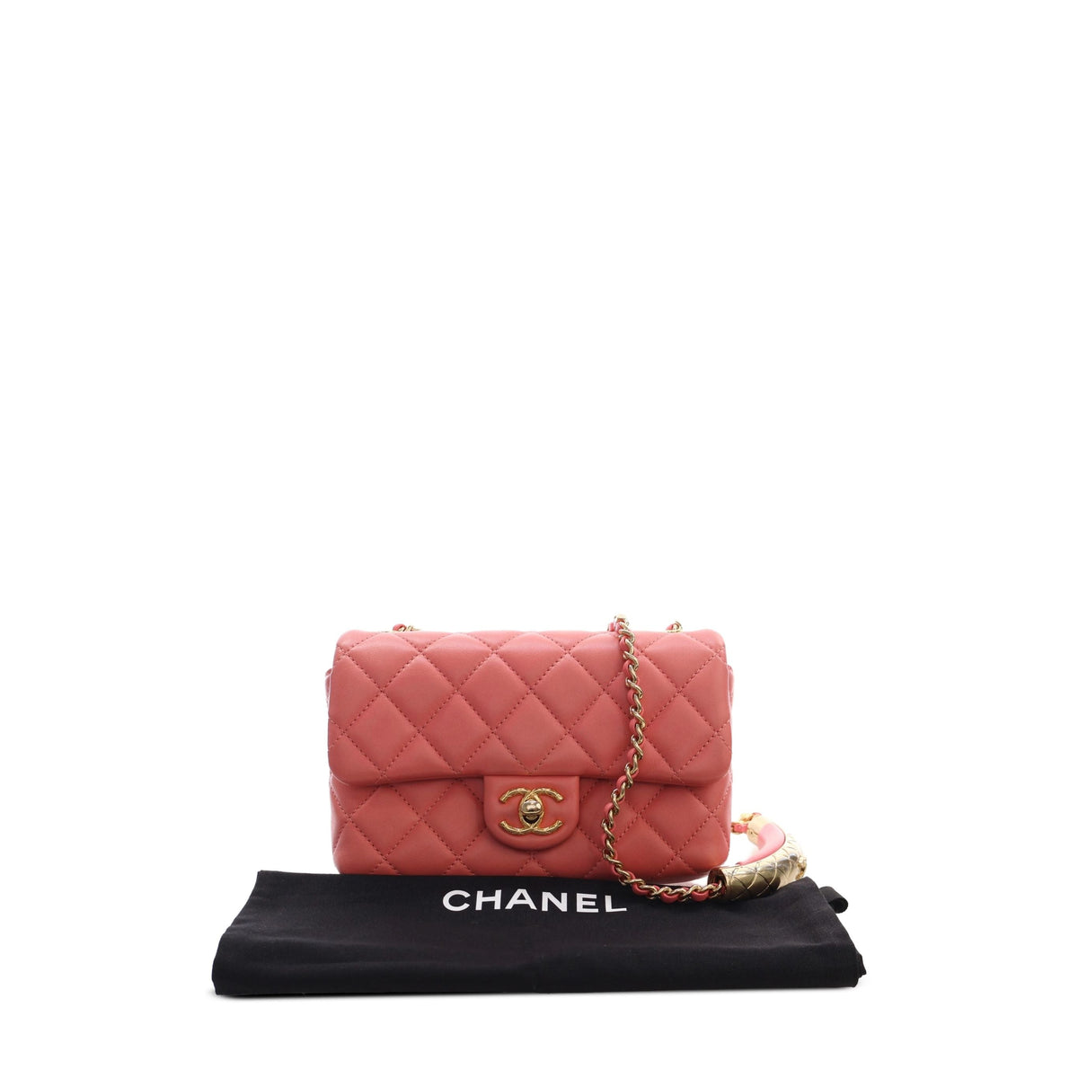 Chanel Mini CC Quilted Lambskin Chain Flap — Pink