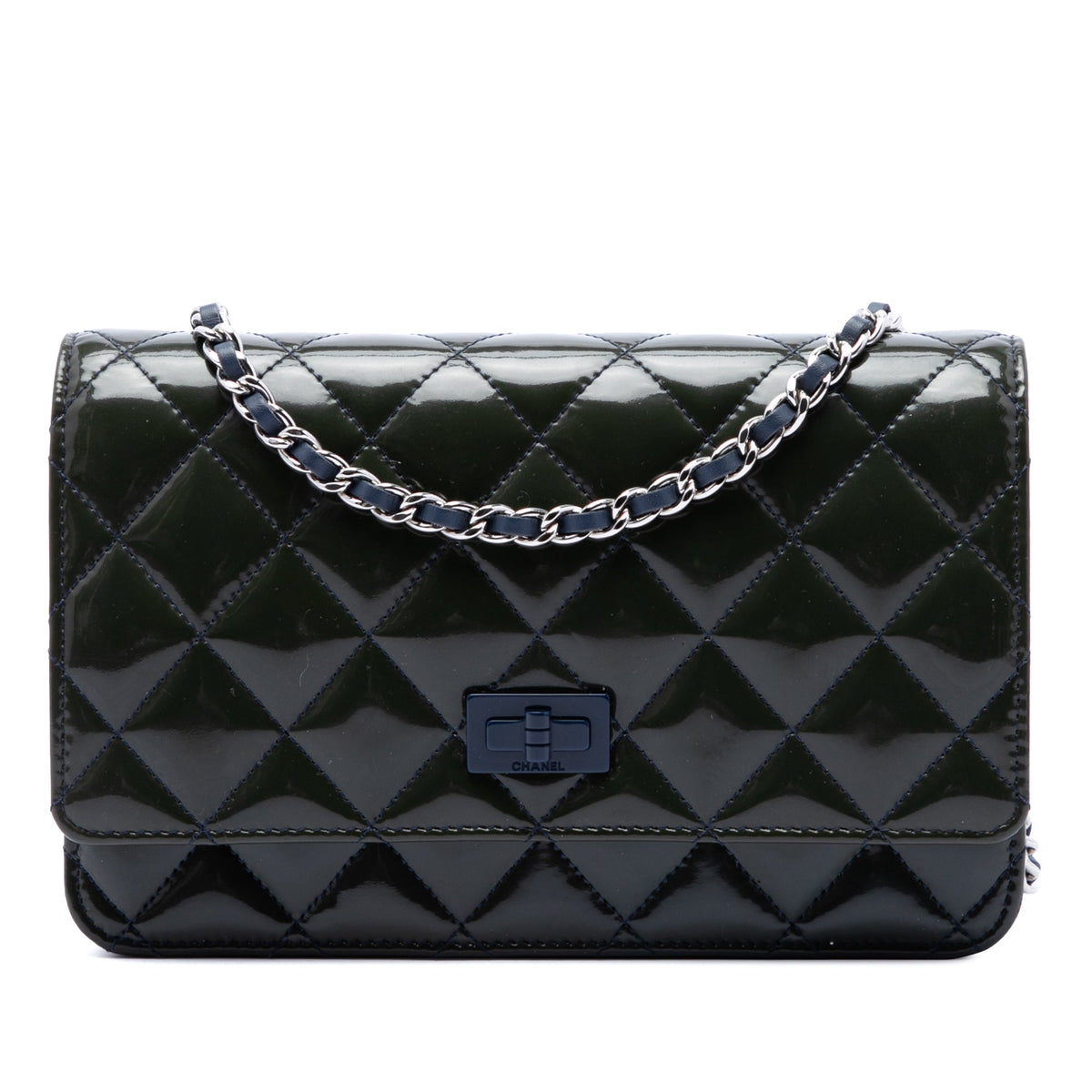 Chanel Quilted Patent Reissue 2.55 Wallet On Chain