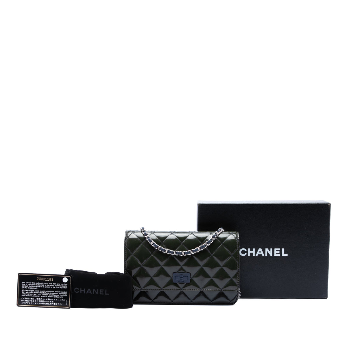 Chanel Quilted Patent Reissue 2.55 Wallet On Chain