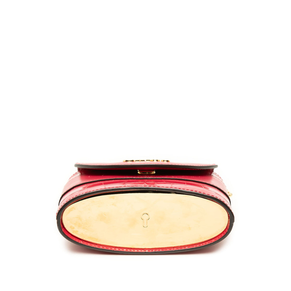 Chloé Croc Embossed Leather Aby Lock Satchel