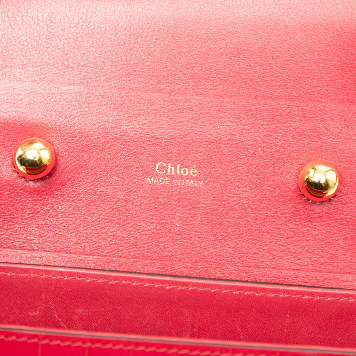 Chloé Croc Embossed Leather Aby Lock Satchel