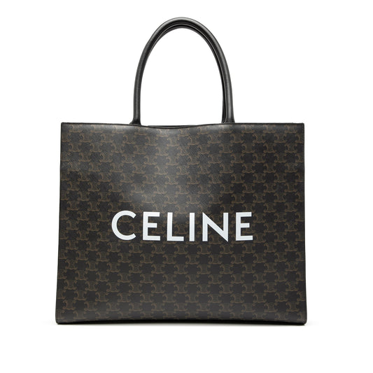 Celine Medium Triomphe Coated Canvas Cabas Horizontal Tote