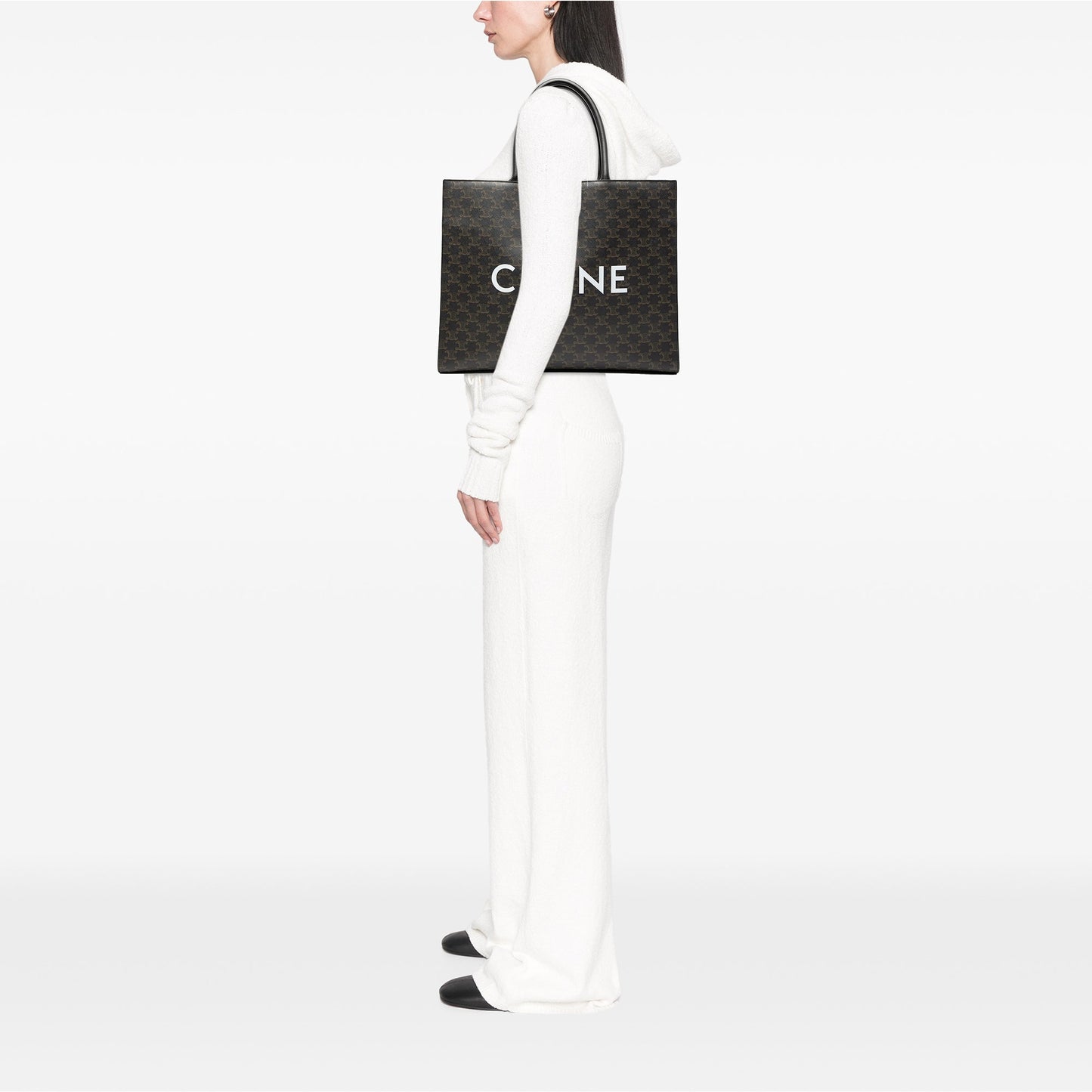 Celine Medium Triomphe Coated Canvas Cabas Horizontal Tote