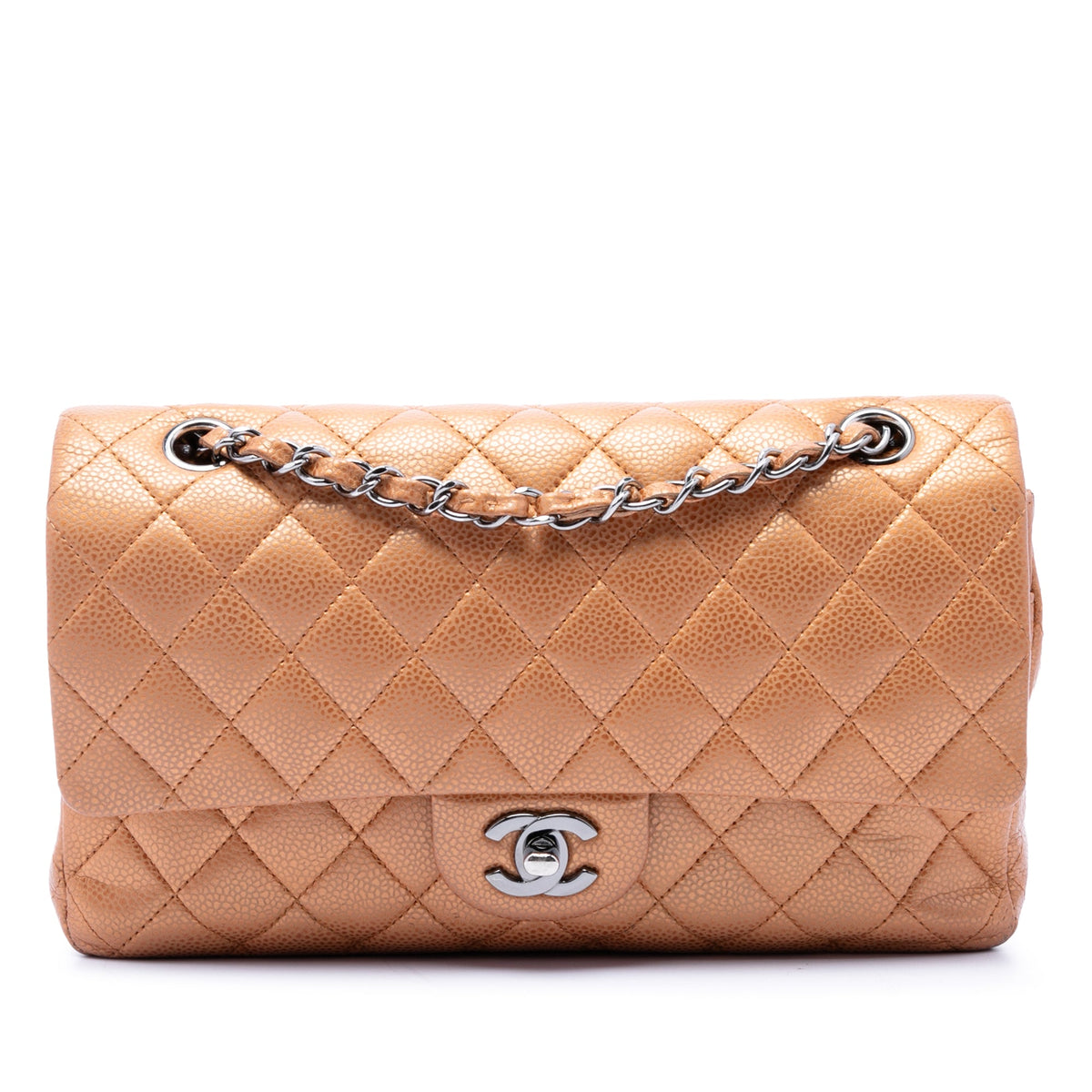 Chanel Medium Classic Metallic Caviar Double Flap