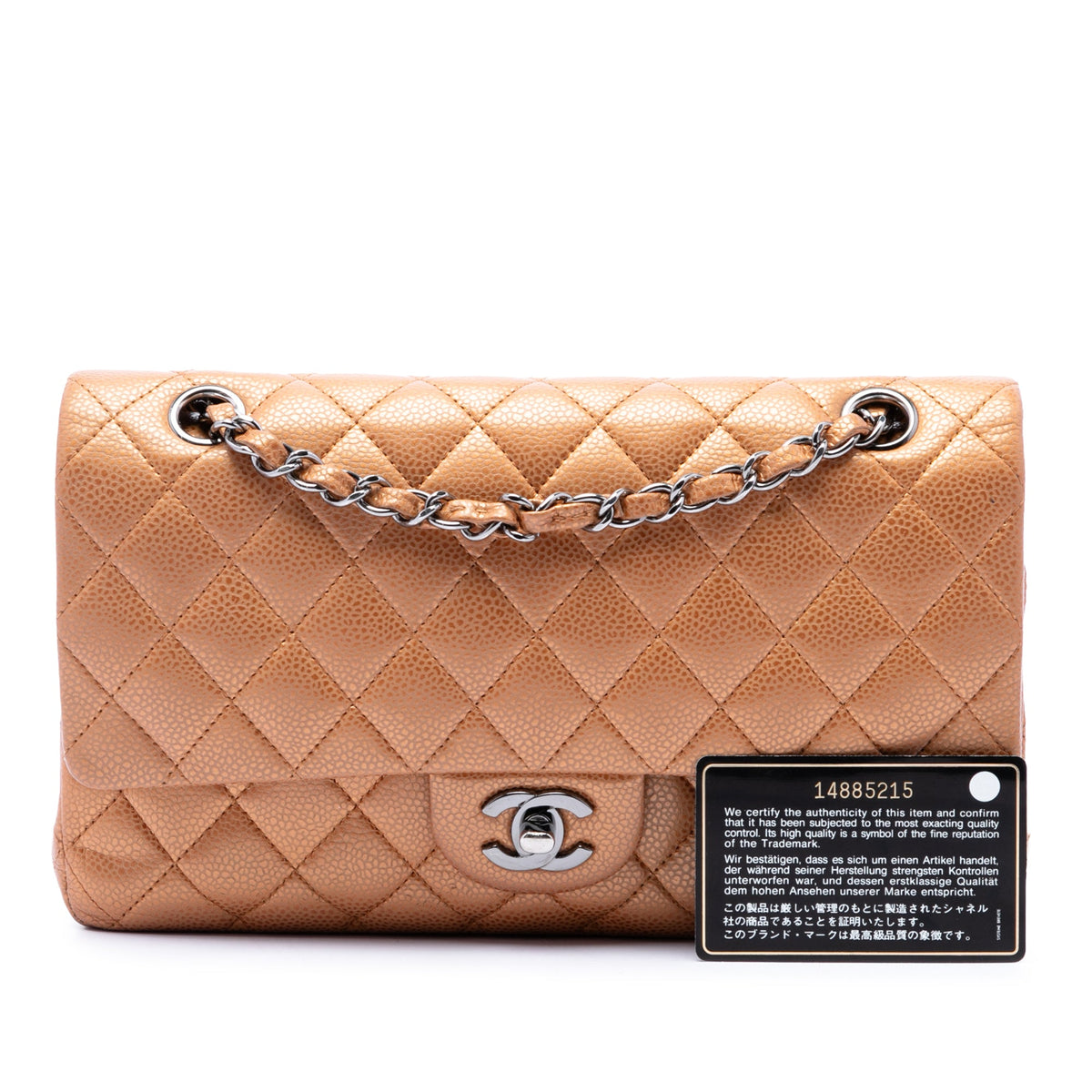 Chanel Medium Classic Metallic Caviar Double Flap