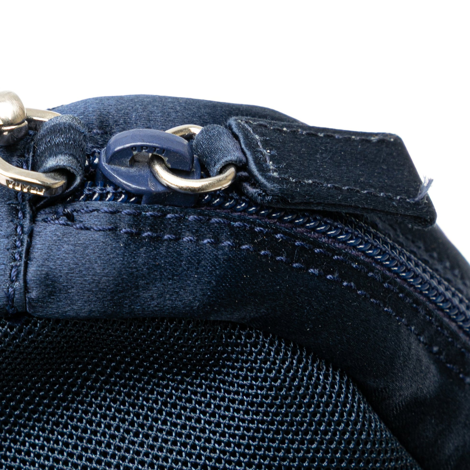 Prada Satin Trimmed Mesh Shoulder Bag