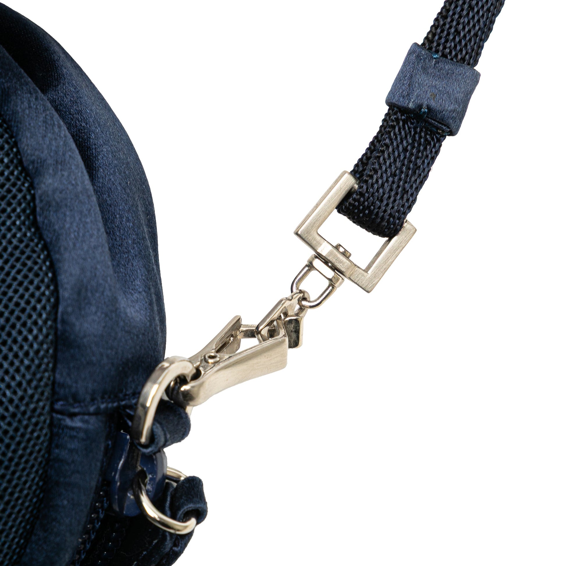 Prada Satin Trimmed Mesh Shoulder Bag