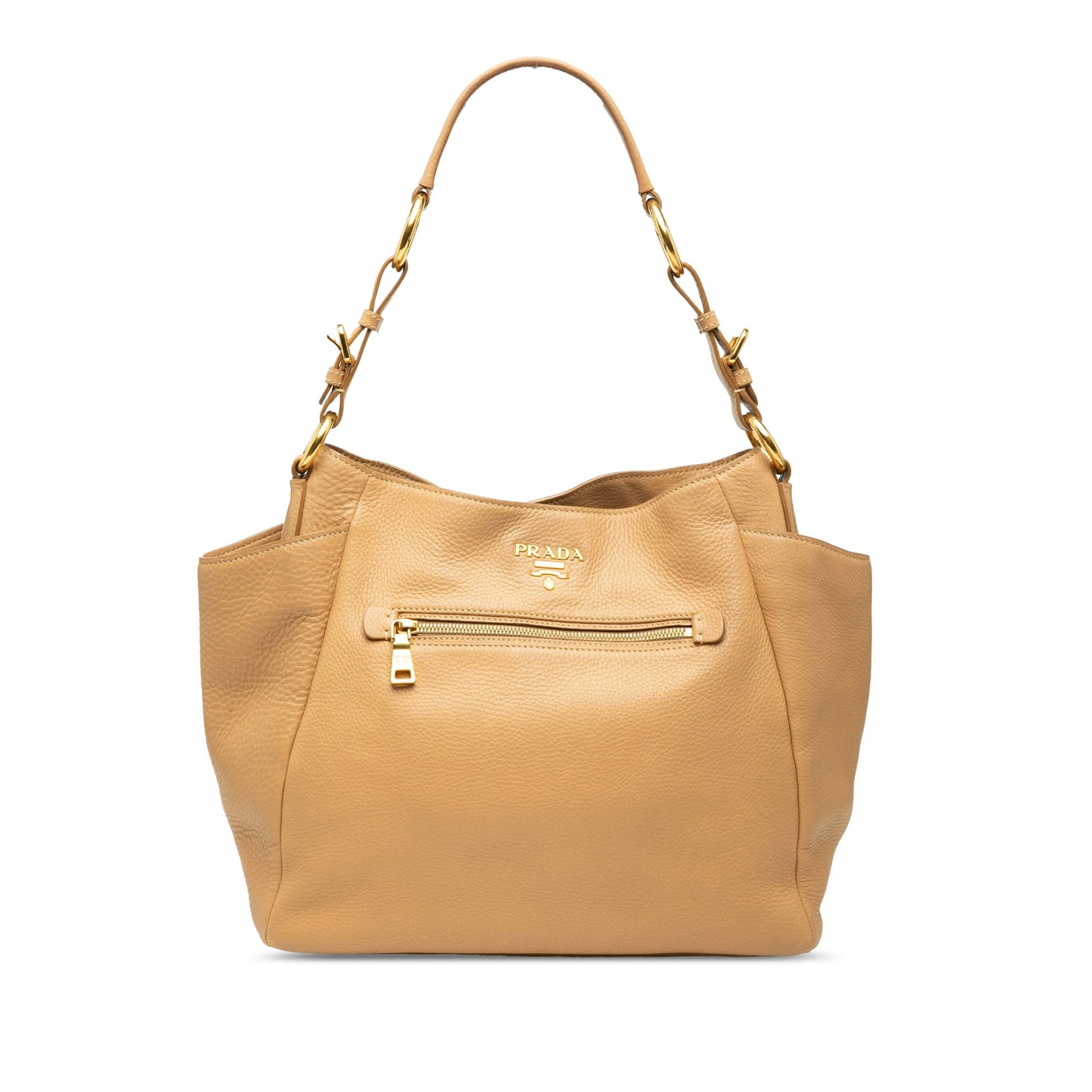 Prada Vitello Daino Front Zip Hobo