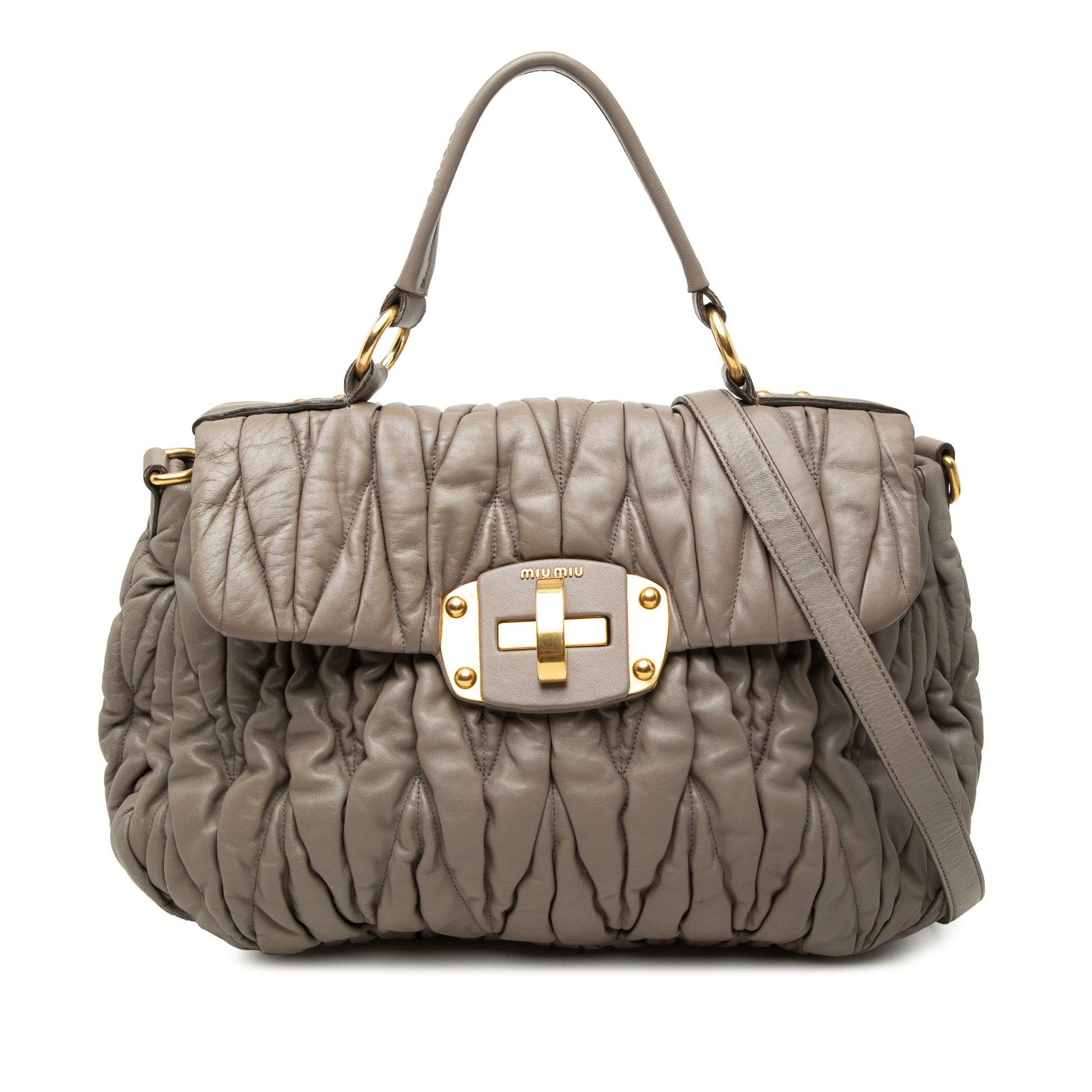 Miu Miu Matelasse Nappa Satchel