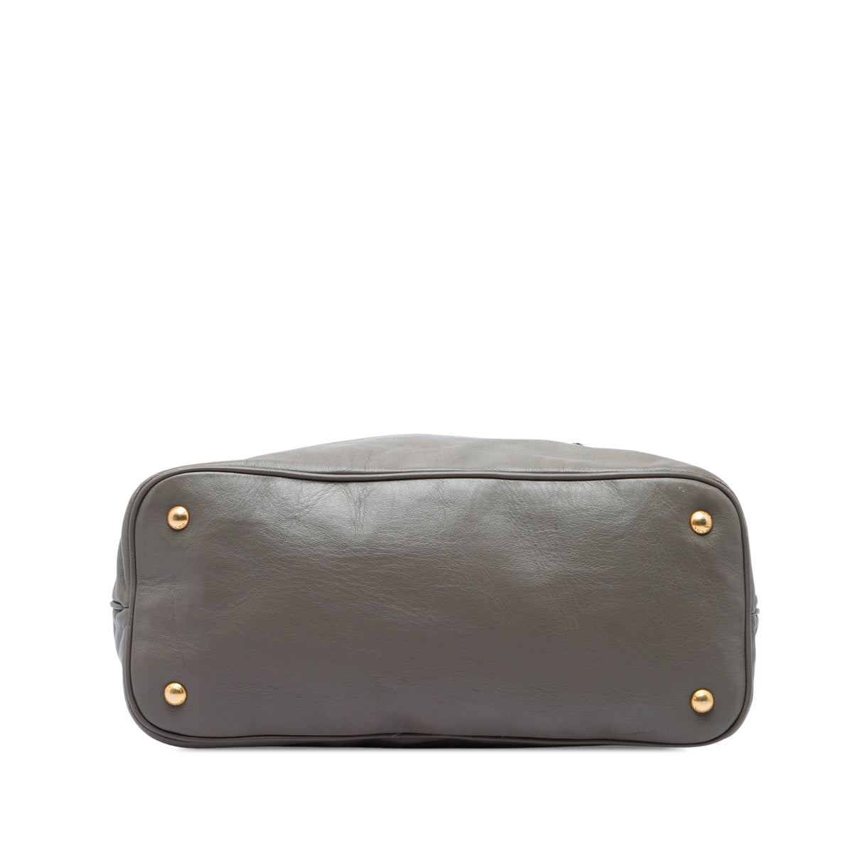 Prada Soft Calfskin Open Convertible Shopping Tote — Gray