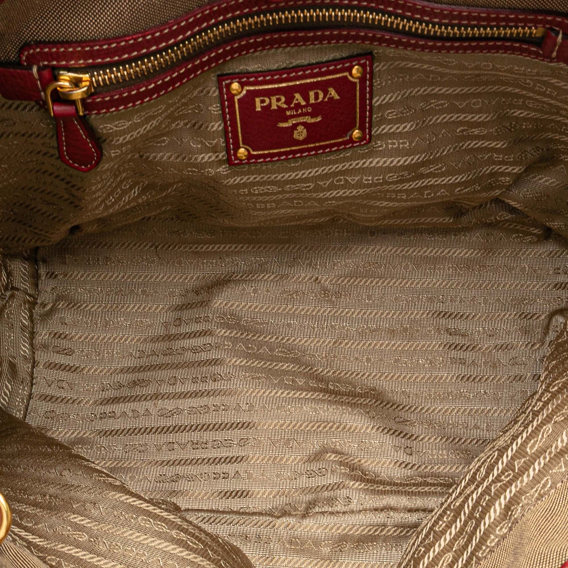 Prada Canvas Canapa Logo Bow Satchel