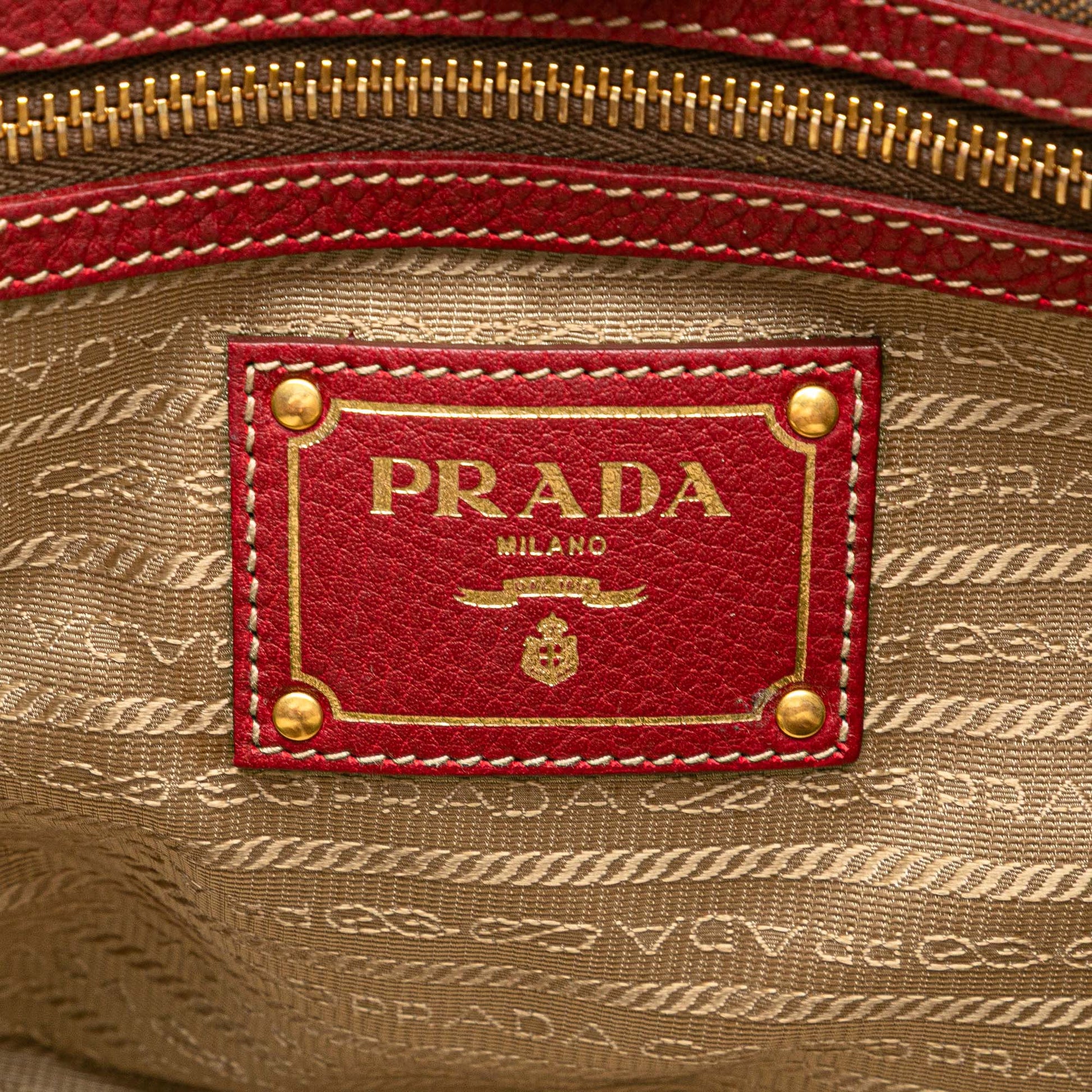 Prada Canvas Canapa Logo Bow Satchel
