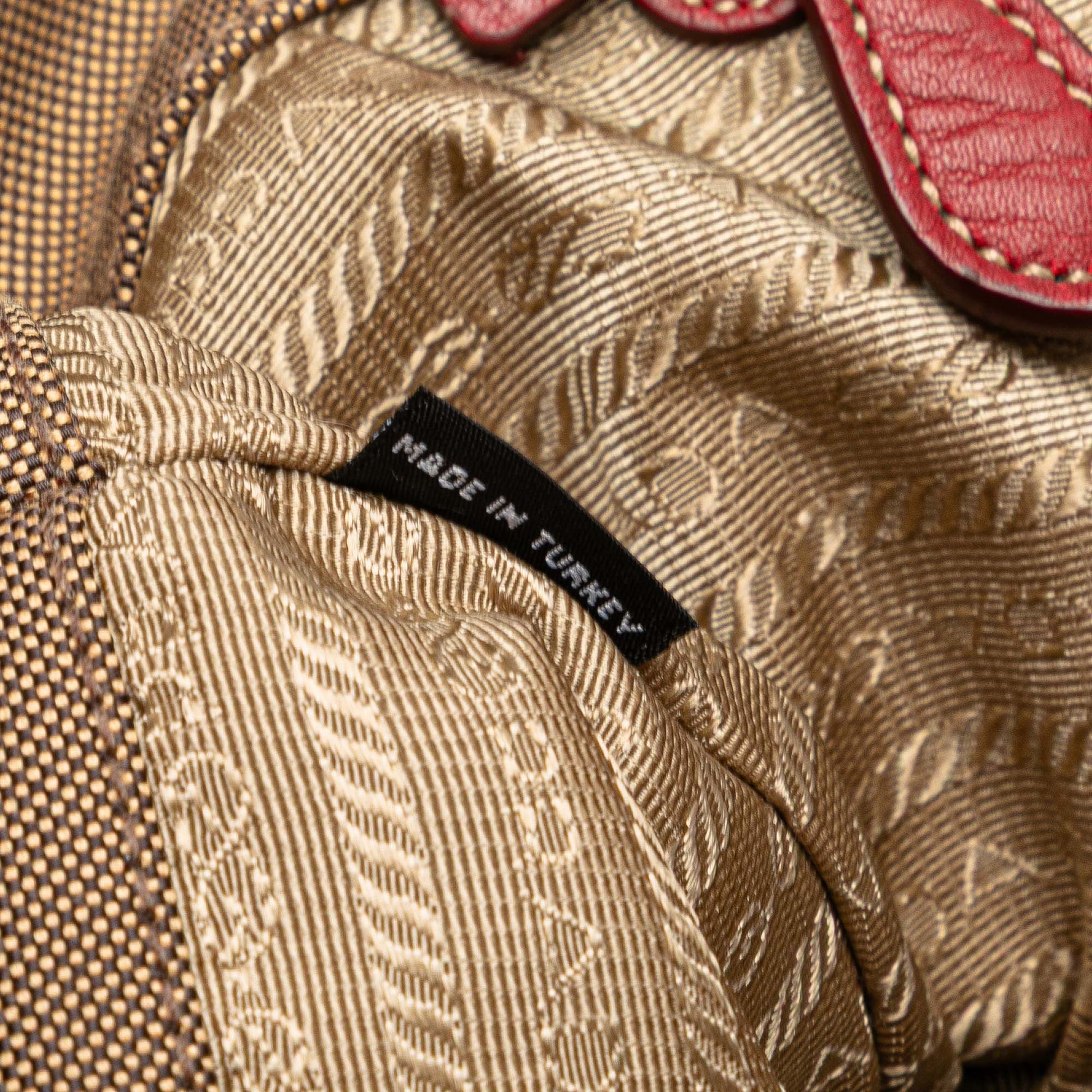 Prada Canvas Canapa Logo Bow Satchel