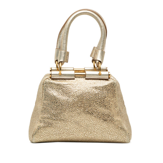 Saint Laurent Small Metallic Grained Calfskin Majorelle Handbag