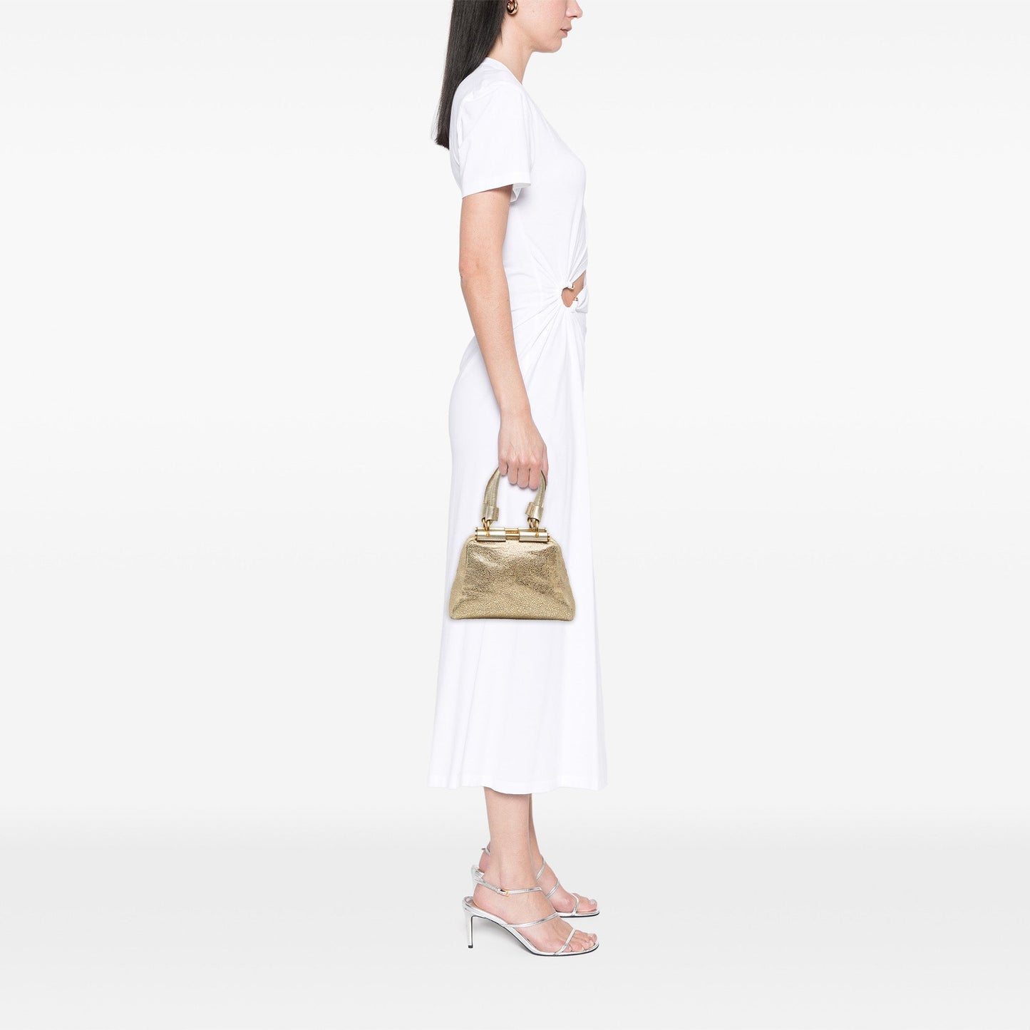 Saint Laurent Small Metallic Grained Calfskin Majorelle Handbag