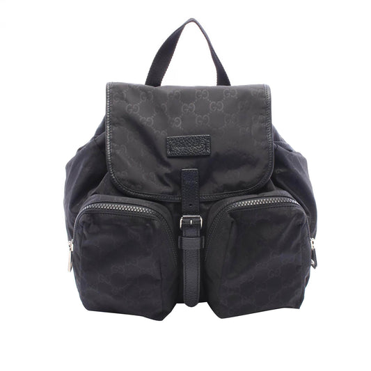 Gucci GG Nylon Double Front Pocket Backpack