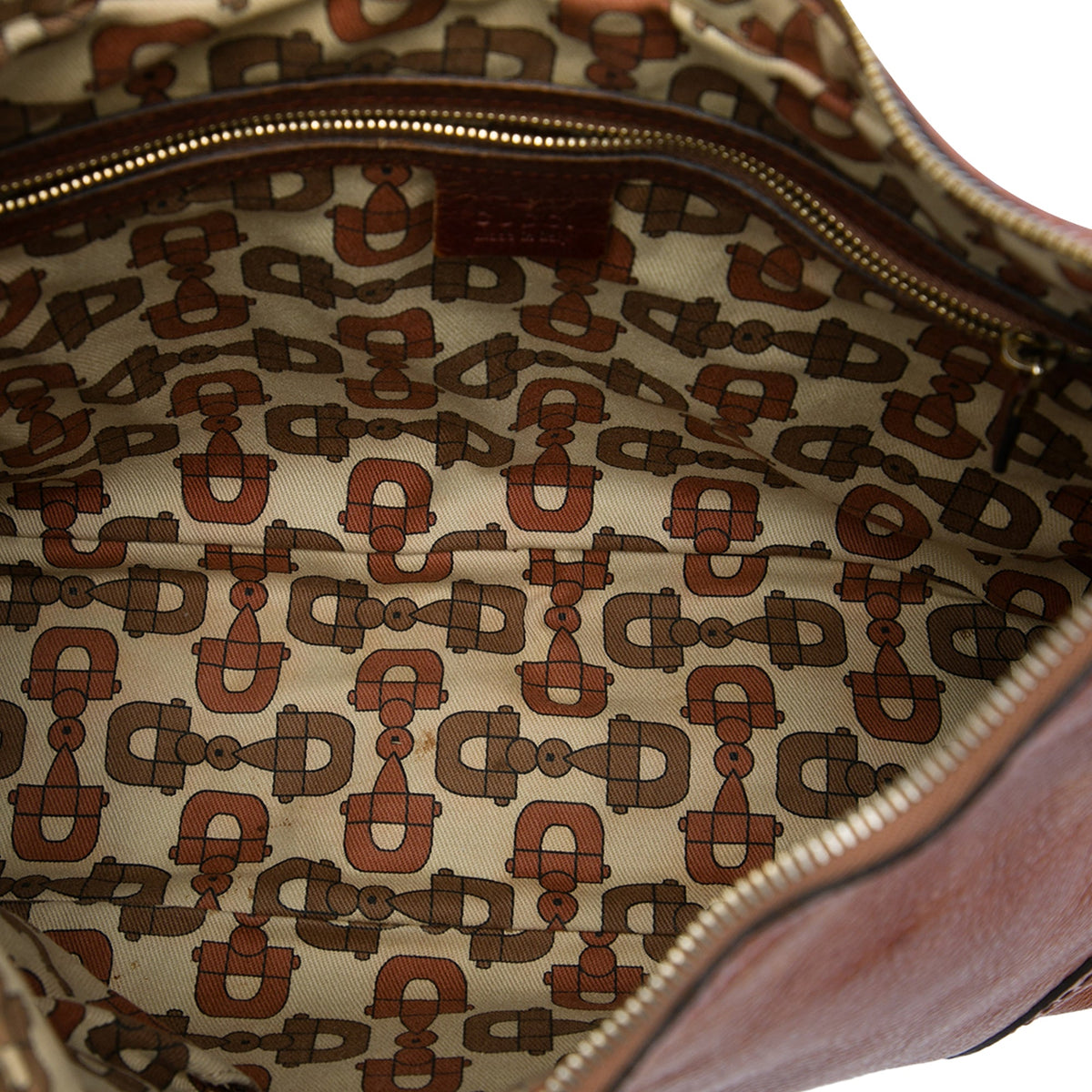 Gucci Medium Pebbled Calfskin Guccissima Trim Signoria Shoulder Bag — Brown