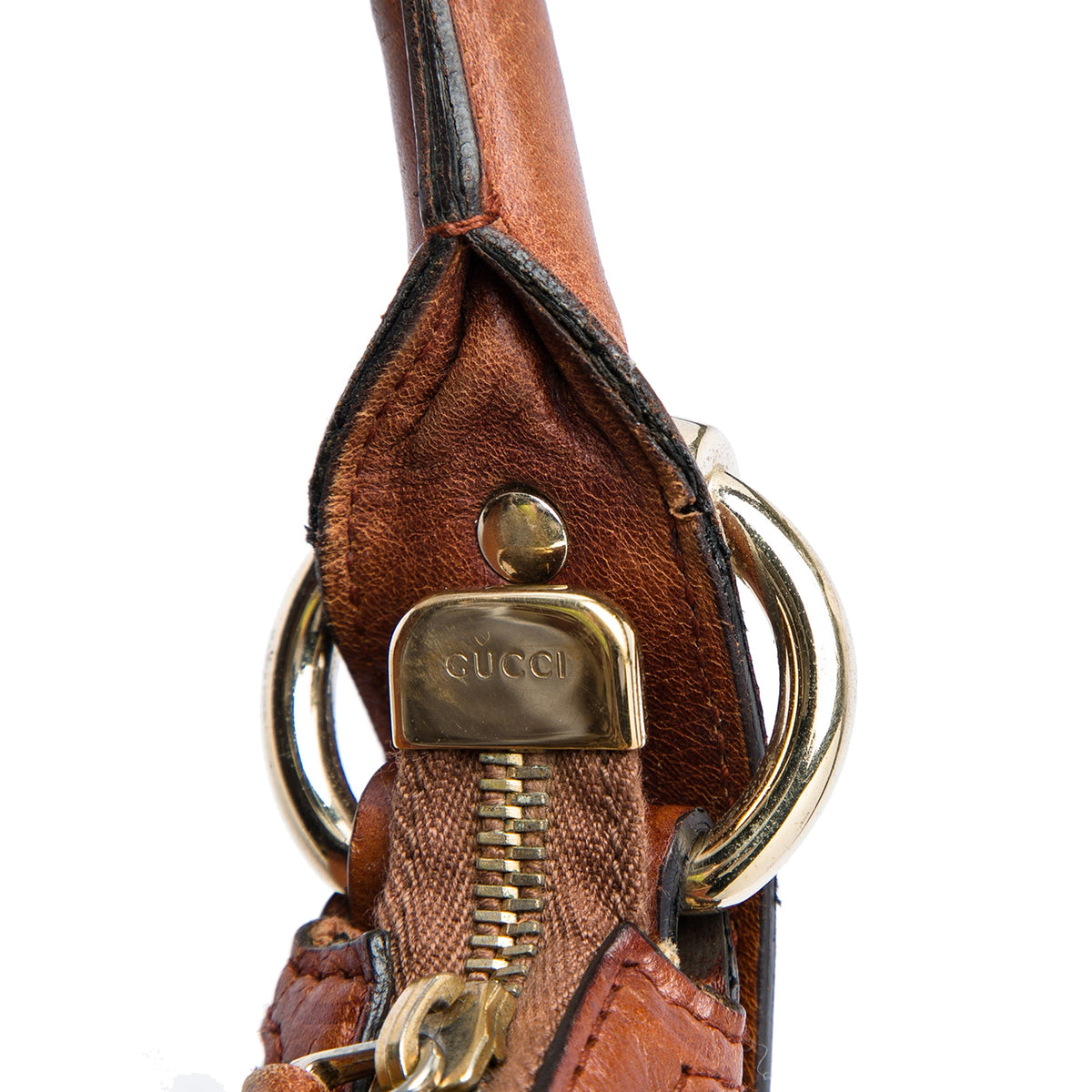 Gucci Medium Pebbled Calfskin Guccissima Trim Signoria Shoulder Bag — Brown
