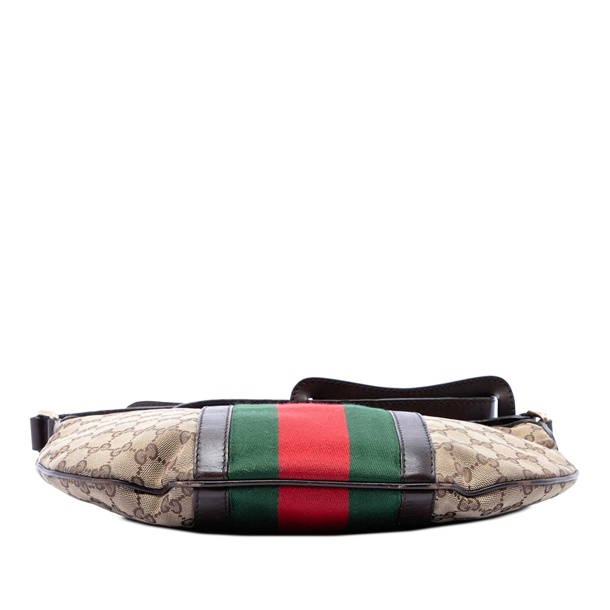 Gucci Medium GG Canvas Web Half Moon Crossbody