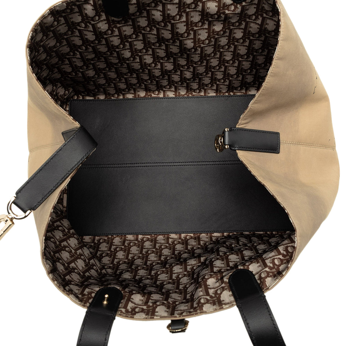 Dior Large Nylon Eiffel Tower Toujours Tote — Beige