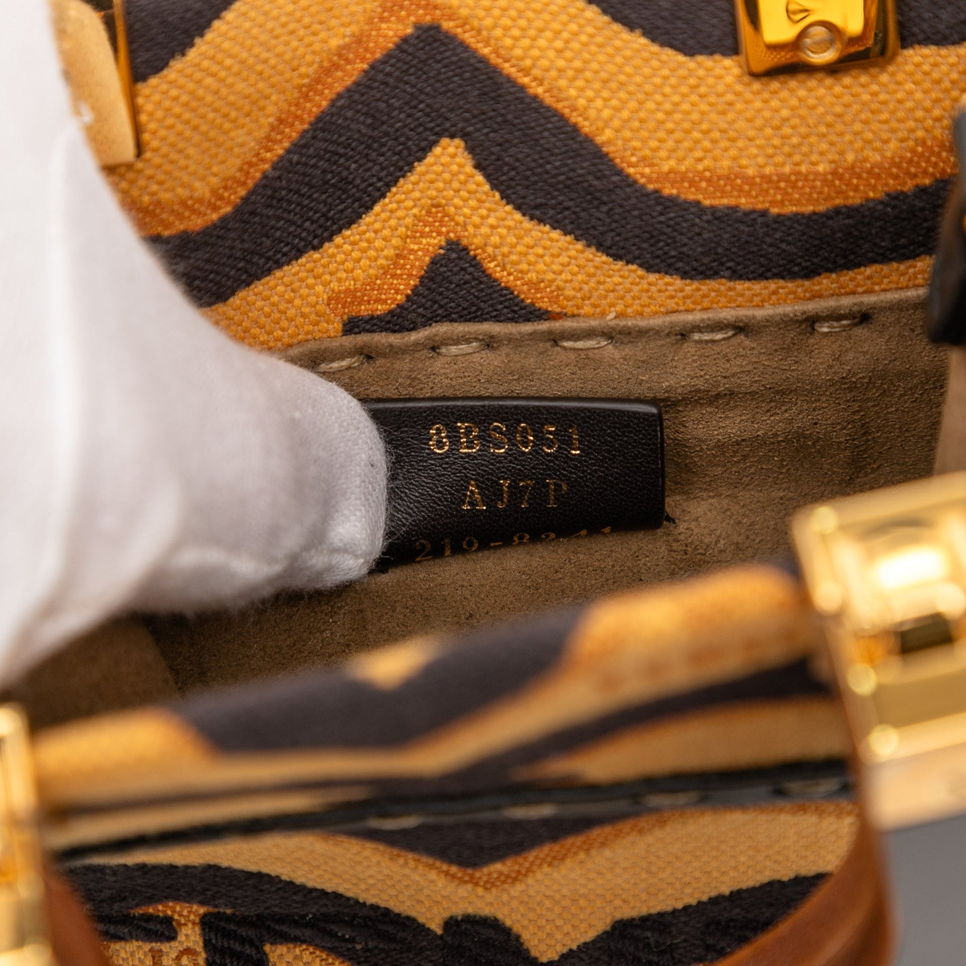 Fendi Mini Embroidered Canvas Tiger Print Sunshine Shopper Tote