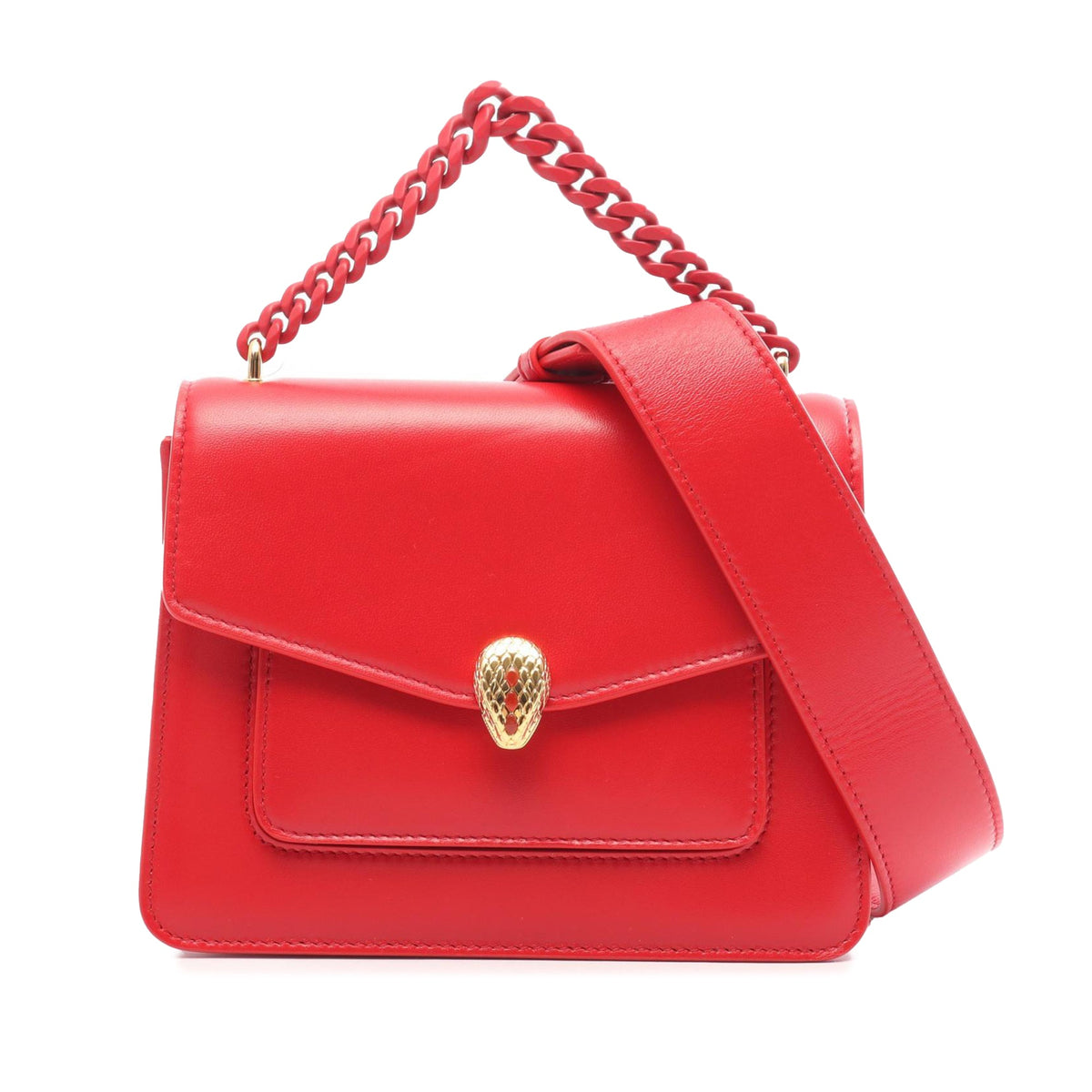 Bvlgari Serpenti Forever Crossbody Bag — Red