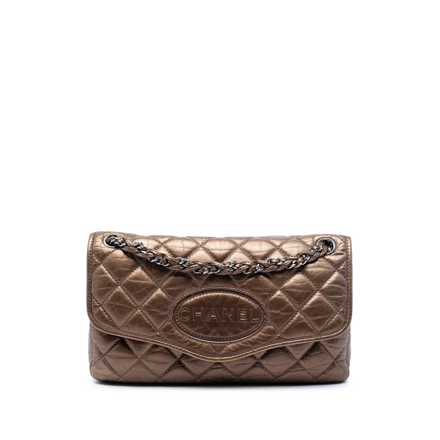Chanel Quilted Metallic Aged Calfskin Vintage Ligne Flap