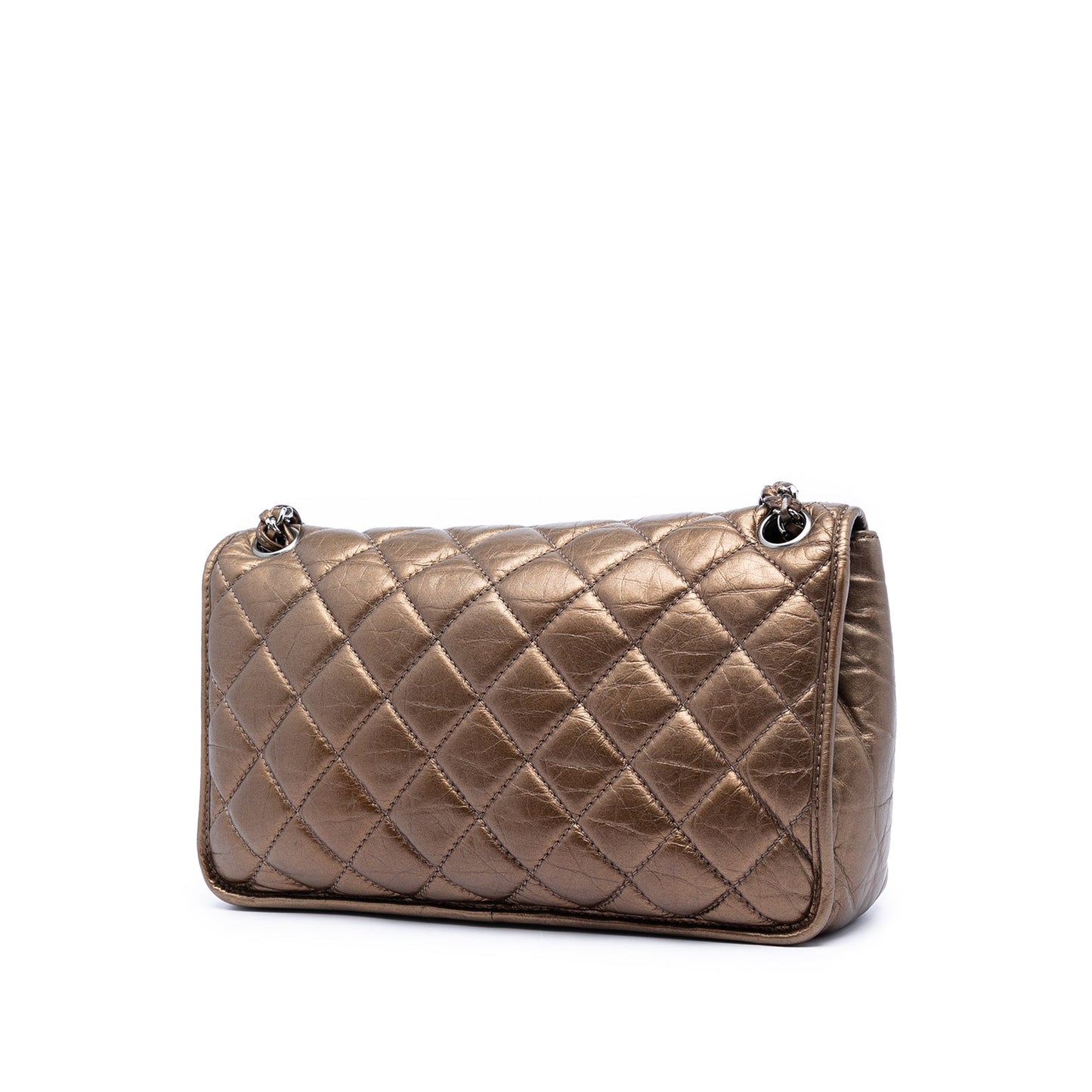 Chanel Quilted Metallic Aged Calfskin Vintage Ligne Flap