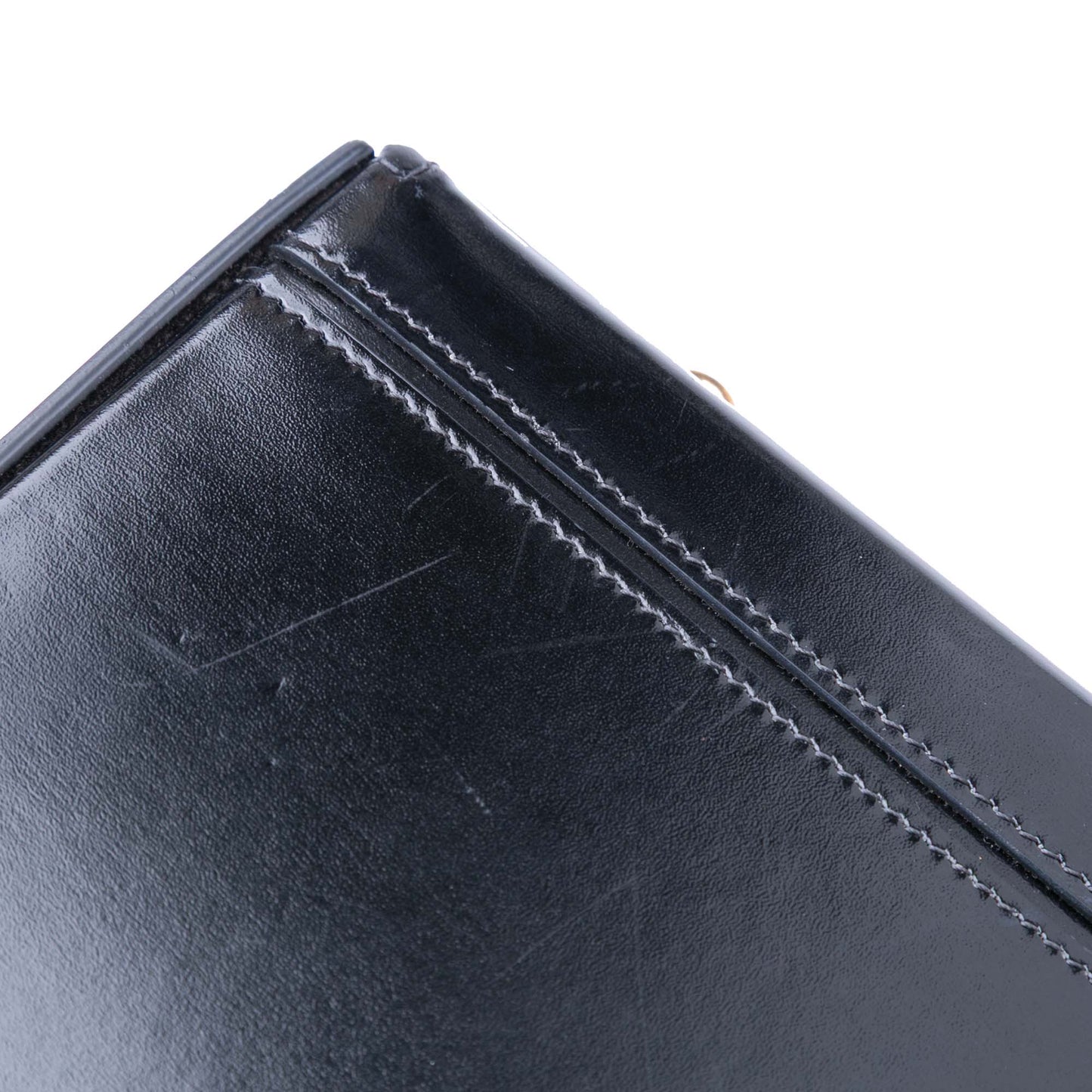 Celine Shiny Calfskin Triomphe Chain Box Shoulder Bag