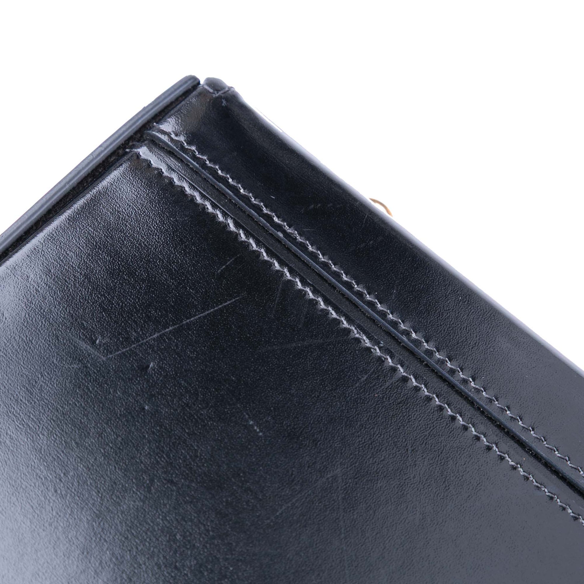 Celine Shiny Calfskin Triomphe Chain Box Shoulder Bag