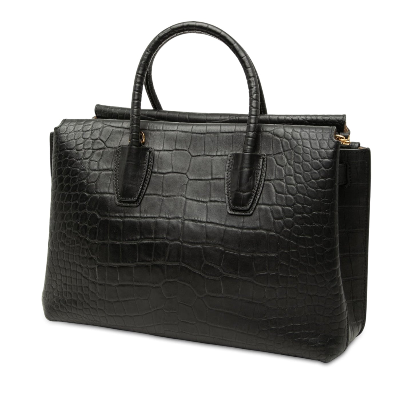MCM Medium Crocodile Embossed Leather Milla Satchel