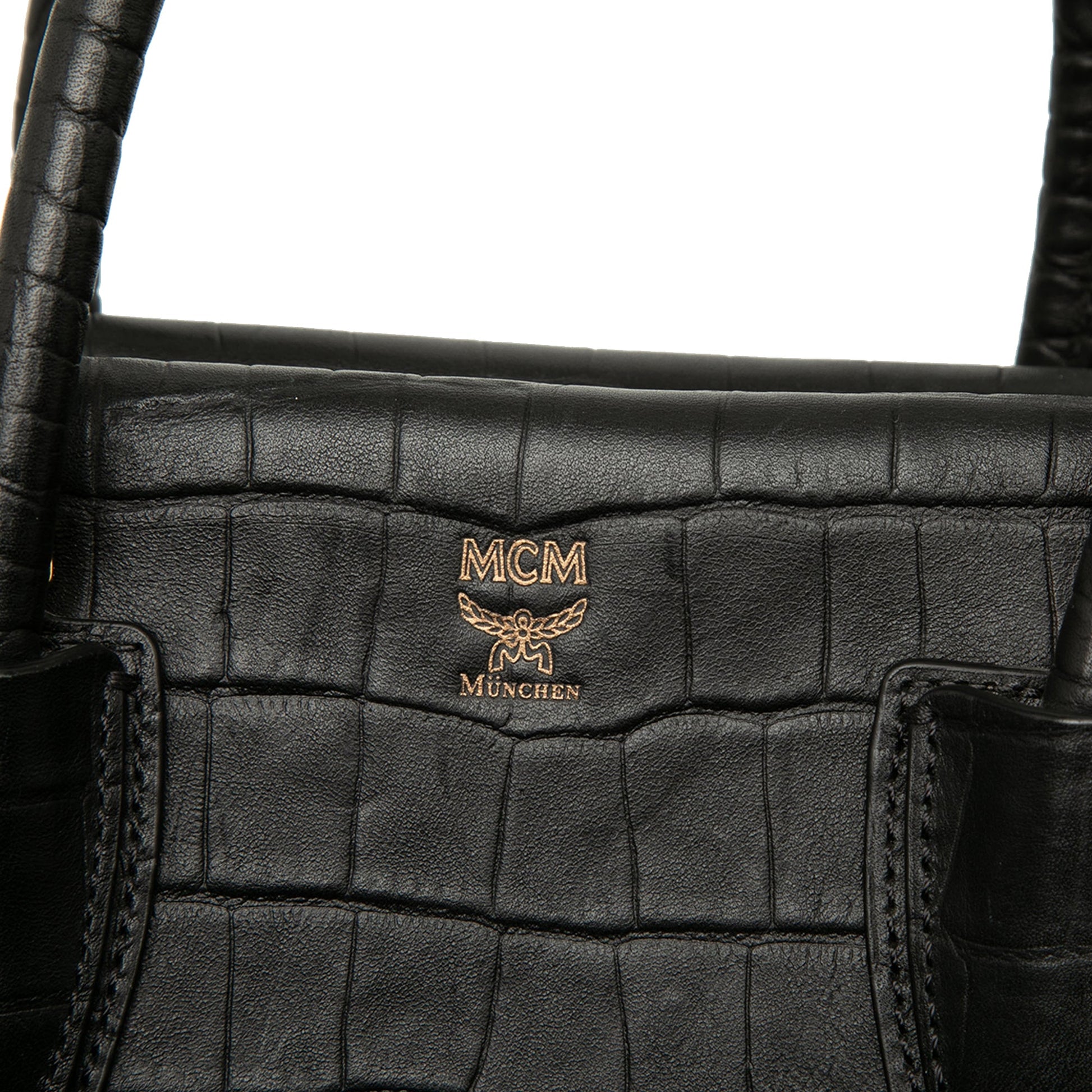 MCM Medium Crocodile Embossed Leather Milla Satchel