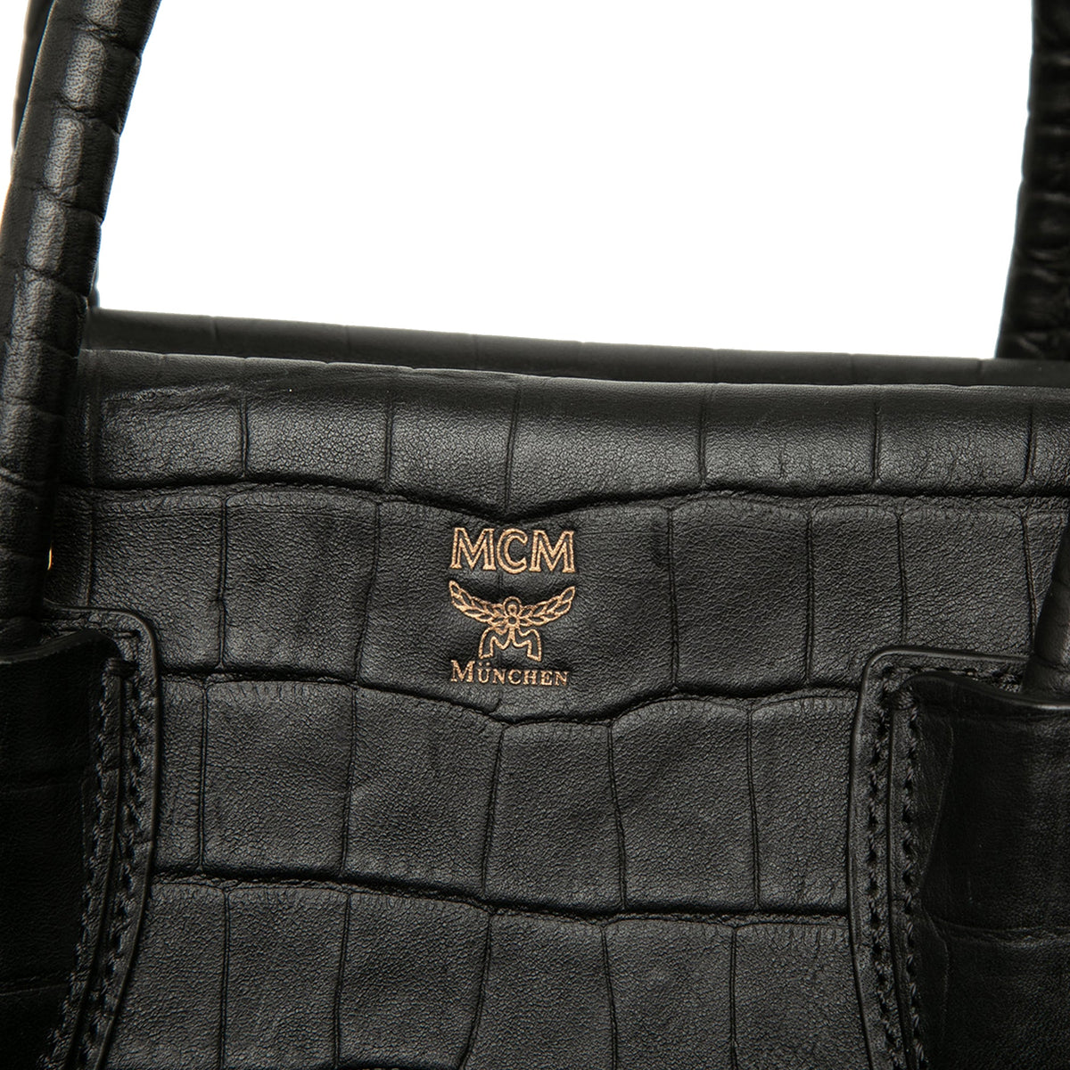 MCM Medium Crocodile Embossed Leather Milla Satchel