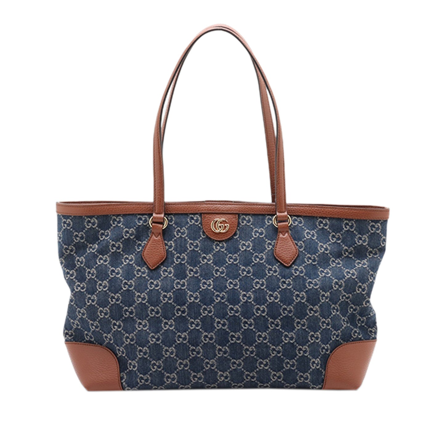 Gucci Medium GG Denim Ophidia Tote