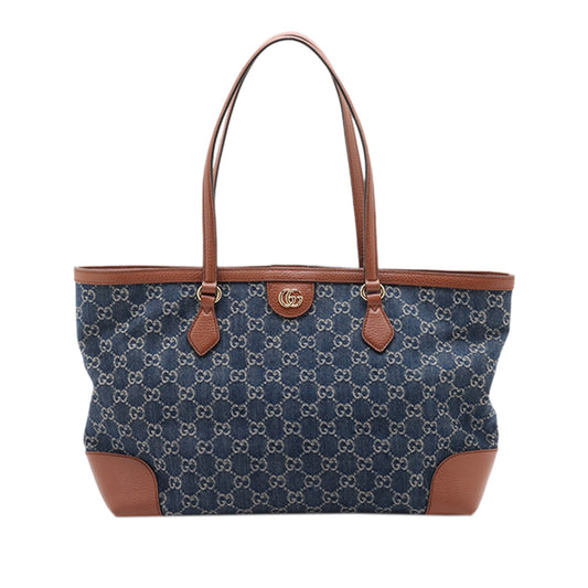 Gucci Medium GG Denim Ophidia Tote