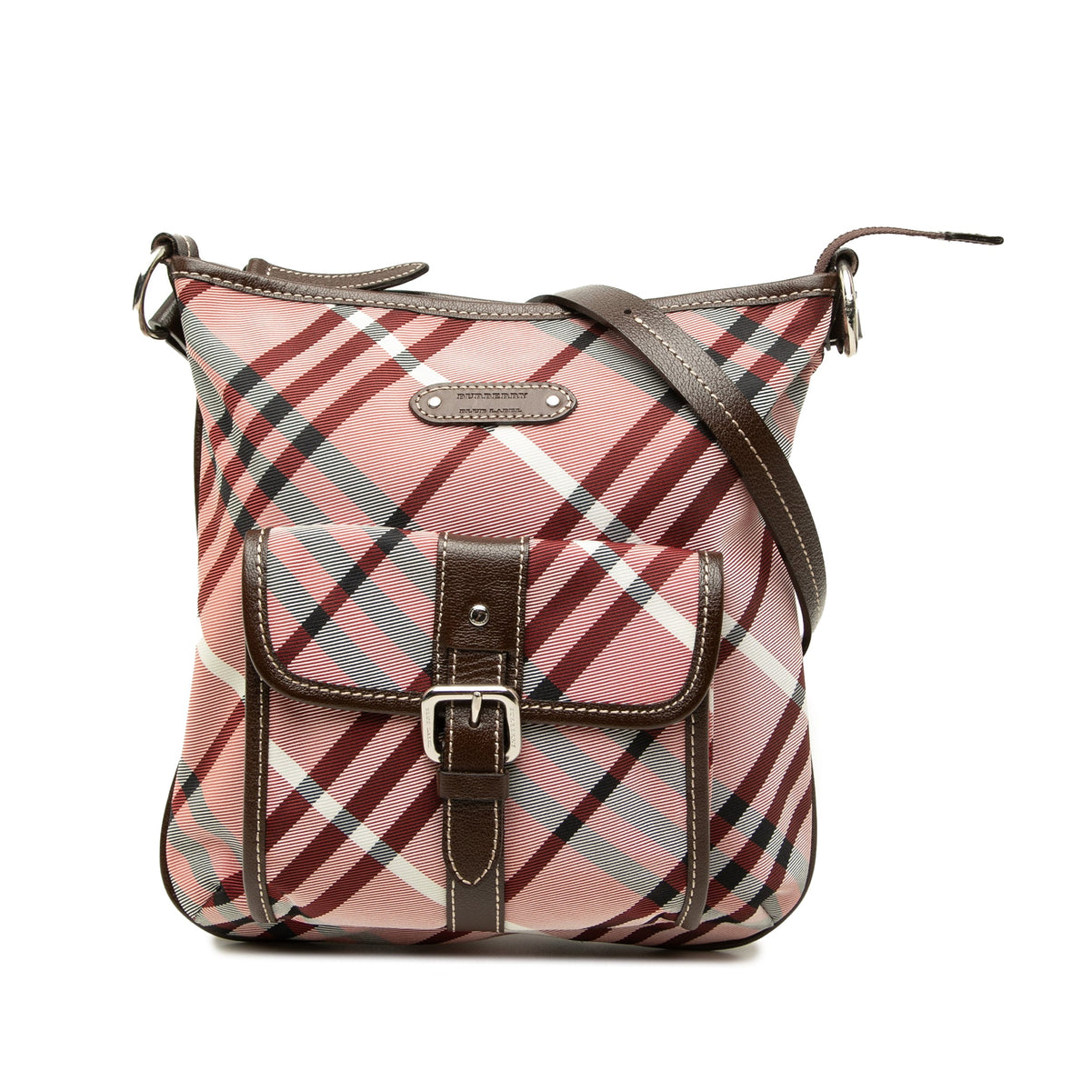 Burberry Nova Check Canvas Blue Label Candy Crossbody — Pink