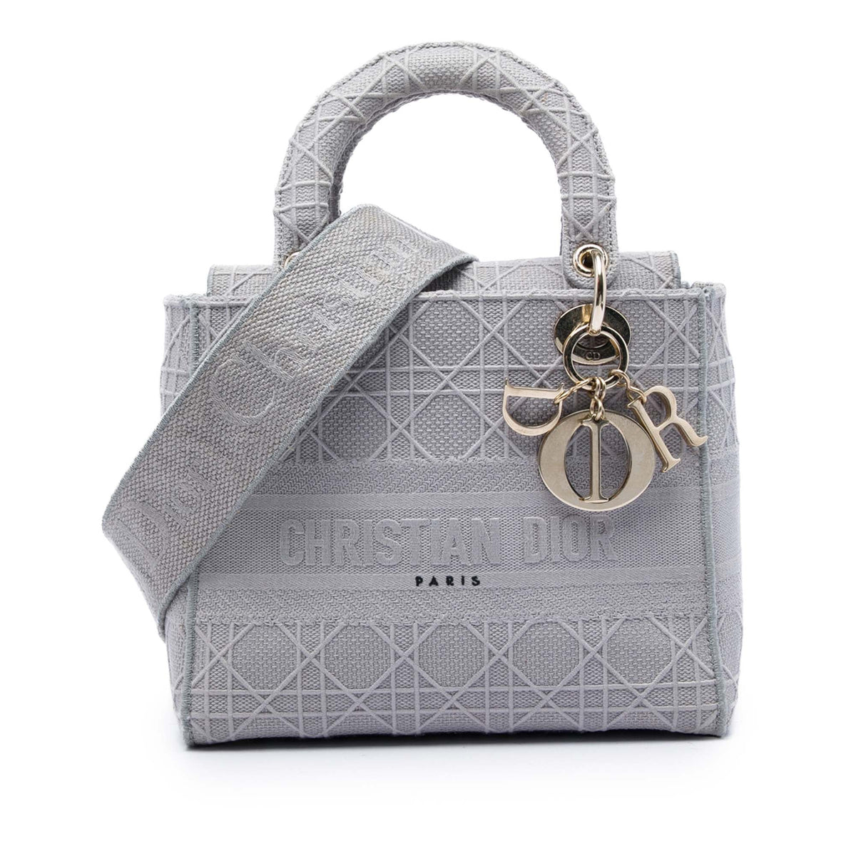Dior Medium Embroidered Canvas Cannage Lady D Lite