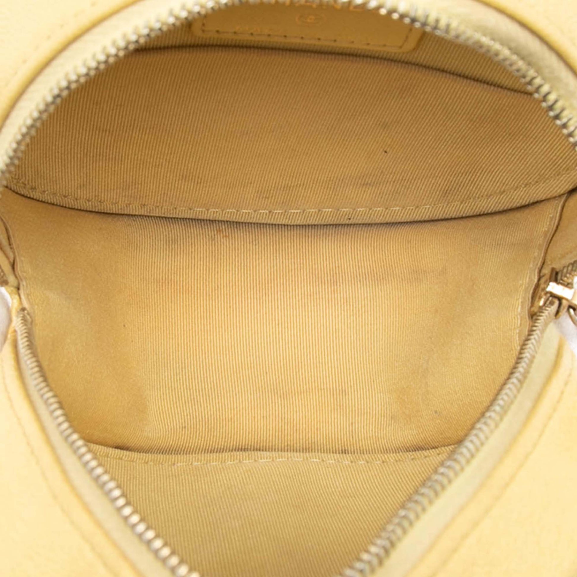 Chanel CC Quilted Caviar Round Clutch With Chain