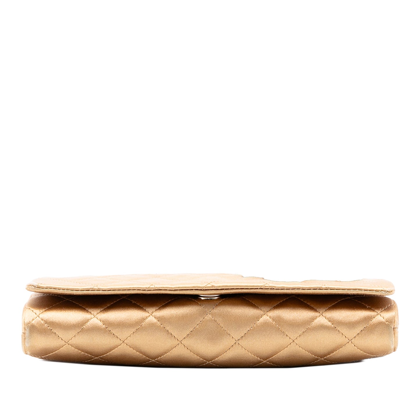 Quilted Satin Crystal Chain Clutch