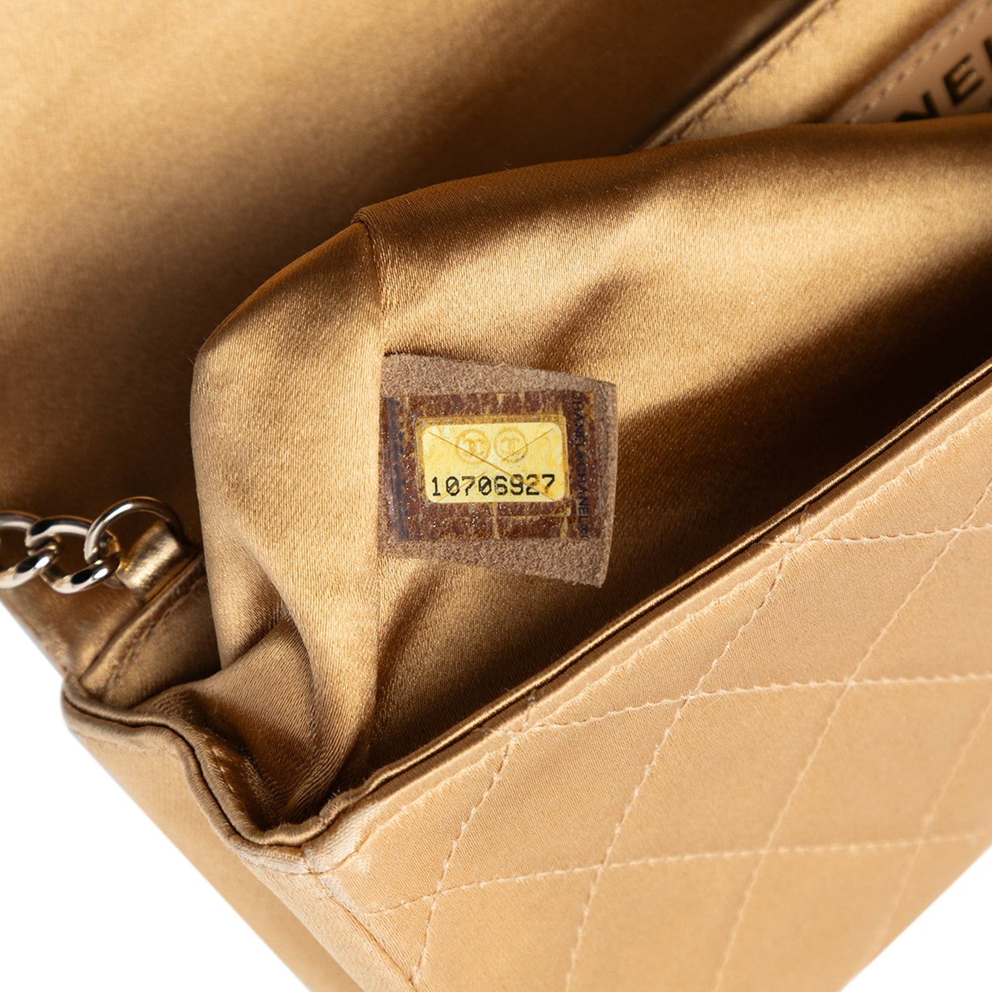 Quilted Satin Crystal Chain Clutch