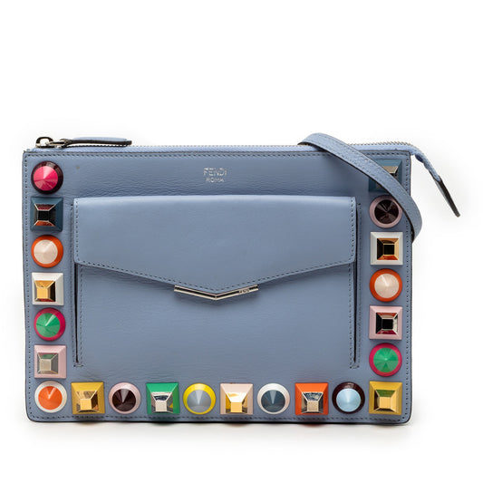 Fendi Mini 2Jours Studded Leather Vitello Dolce Crossbody