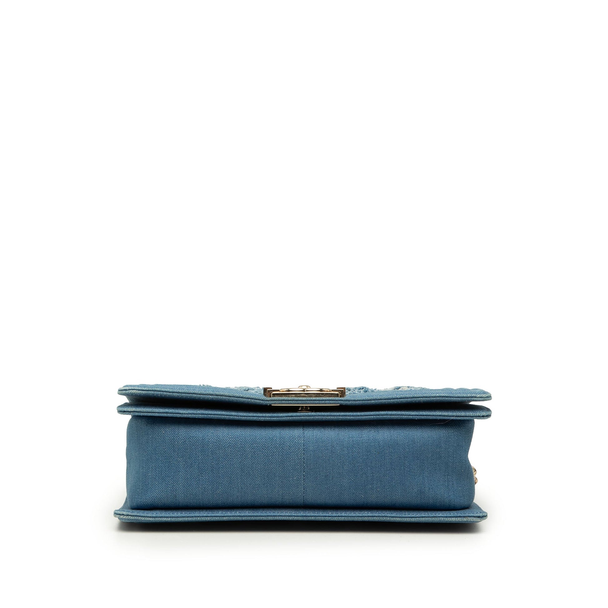 Chanel Old Medium Pleated Denim Boy Flap
