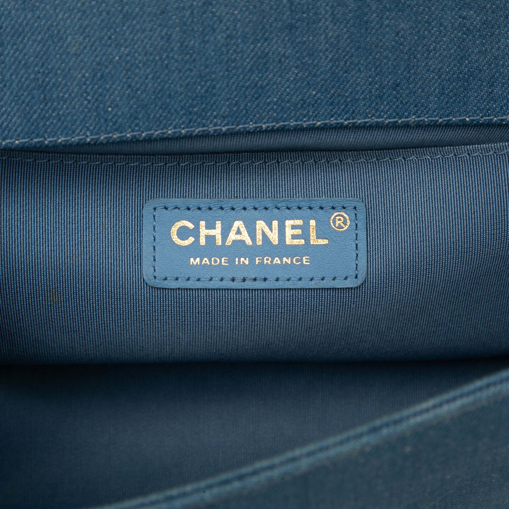 Chanel Old Medium Pleated Denim Boy Flap